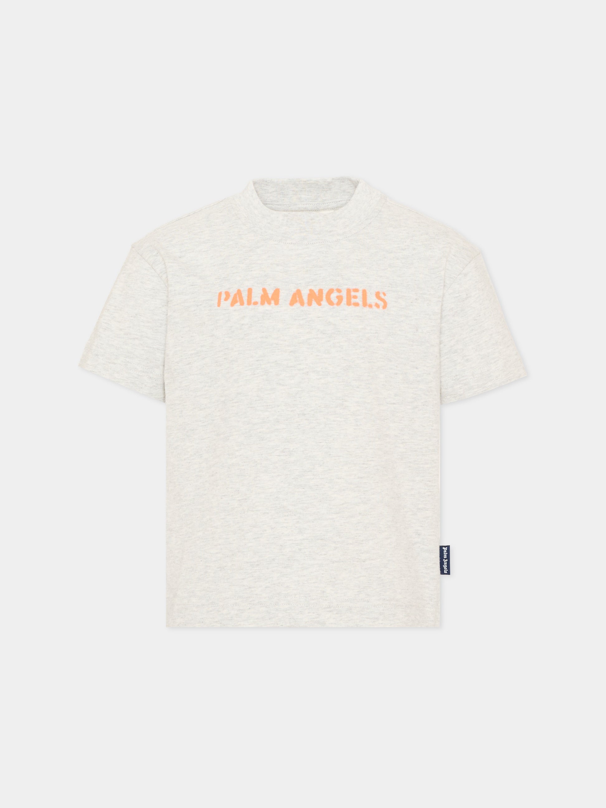 T-Shirt grigia per bambino con logo,Palm Angels,PBAA003S26JER007 101