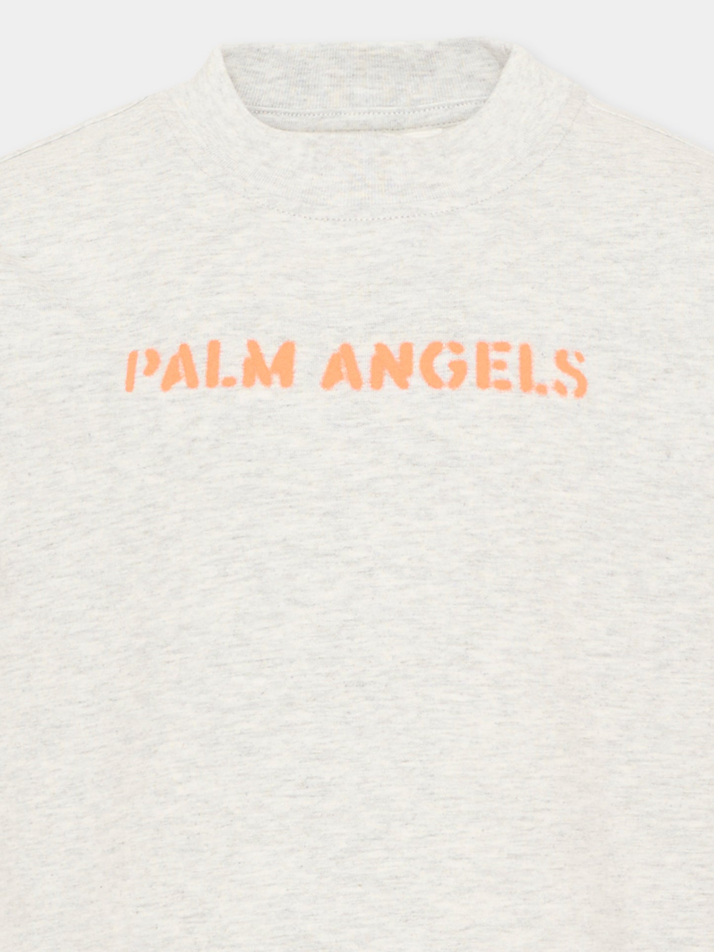 T-Shirt grigia per bambino con logo,Palm Angels,PBAA003S26JER007 101