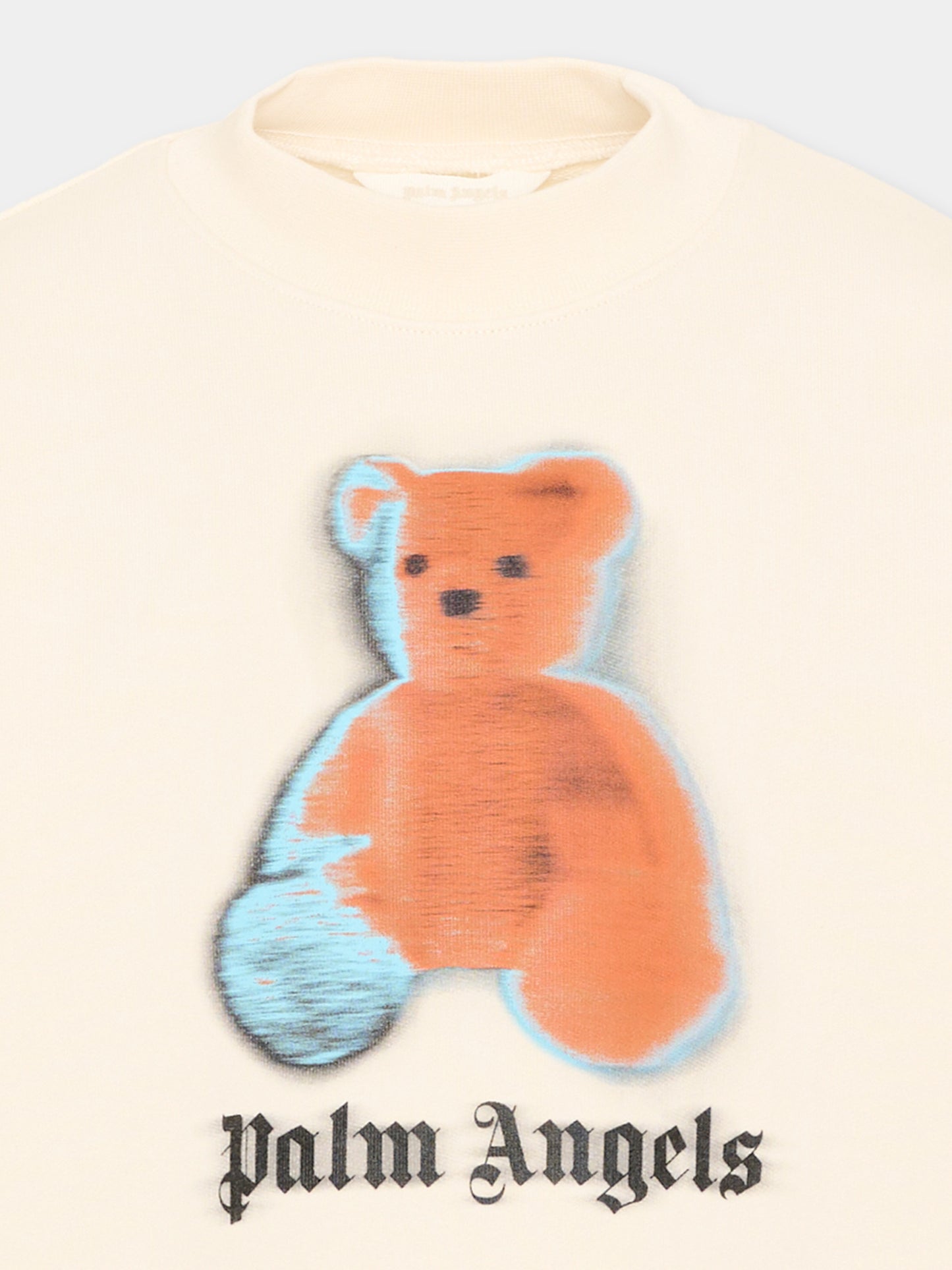Felpa avorio teddy bear Palm Angels per bambino,Palm Angels,PBBA012S26FLE006 002