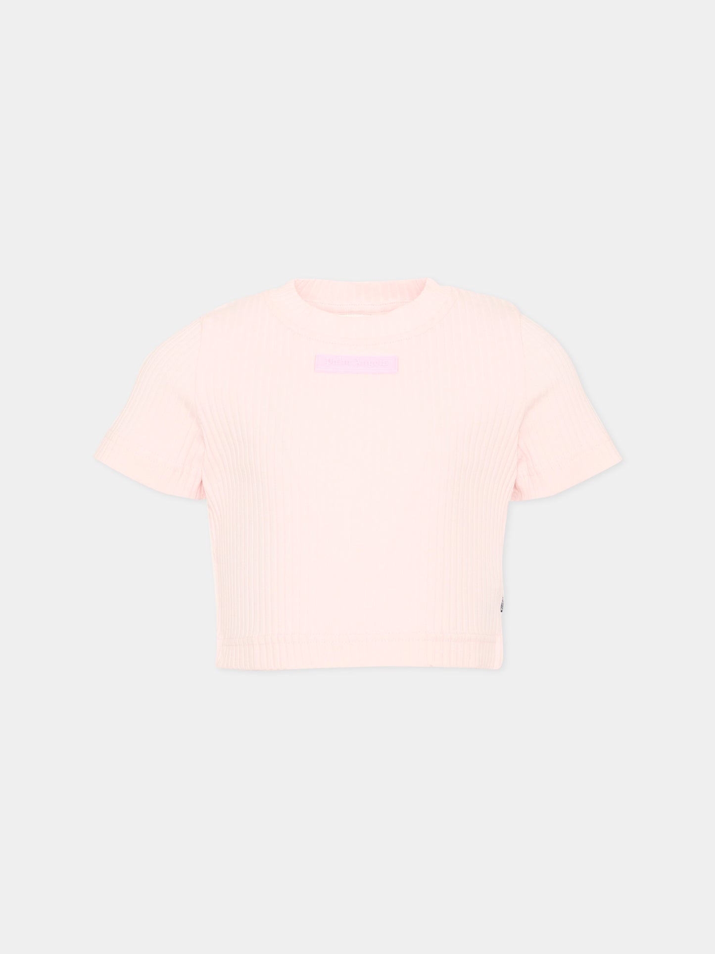 T-Shirt rosa per bambina con logo,Palm Angels,PGAA017S26JER001 042