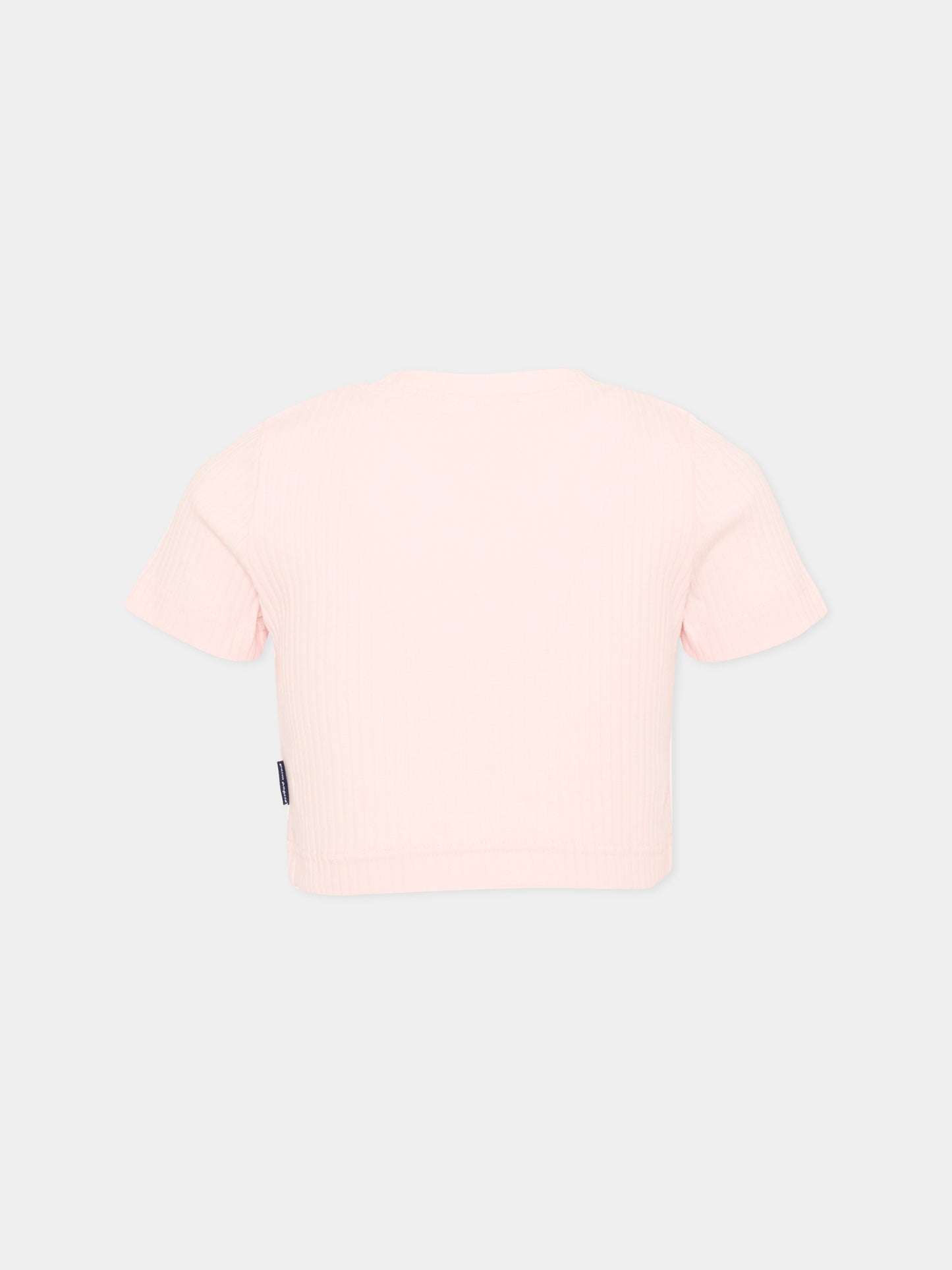 T-Shirt rosa per bambina con logo,Palm Angels,PGAA017S26JER001 042