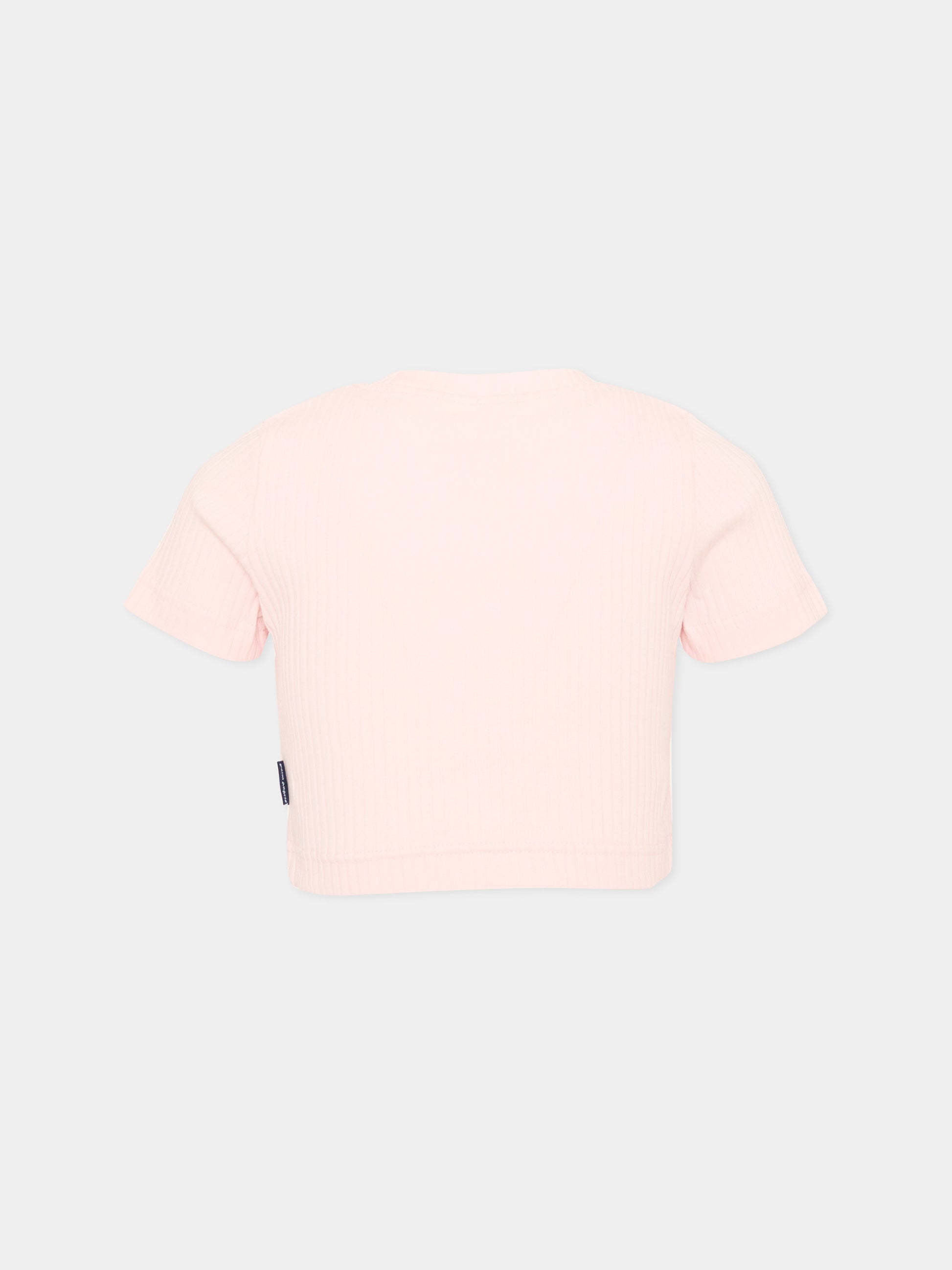 T-Shirt rosa per bambina con logo,Palm Angels,PGAA017S26JER001 042