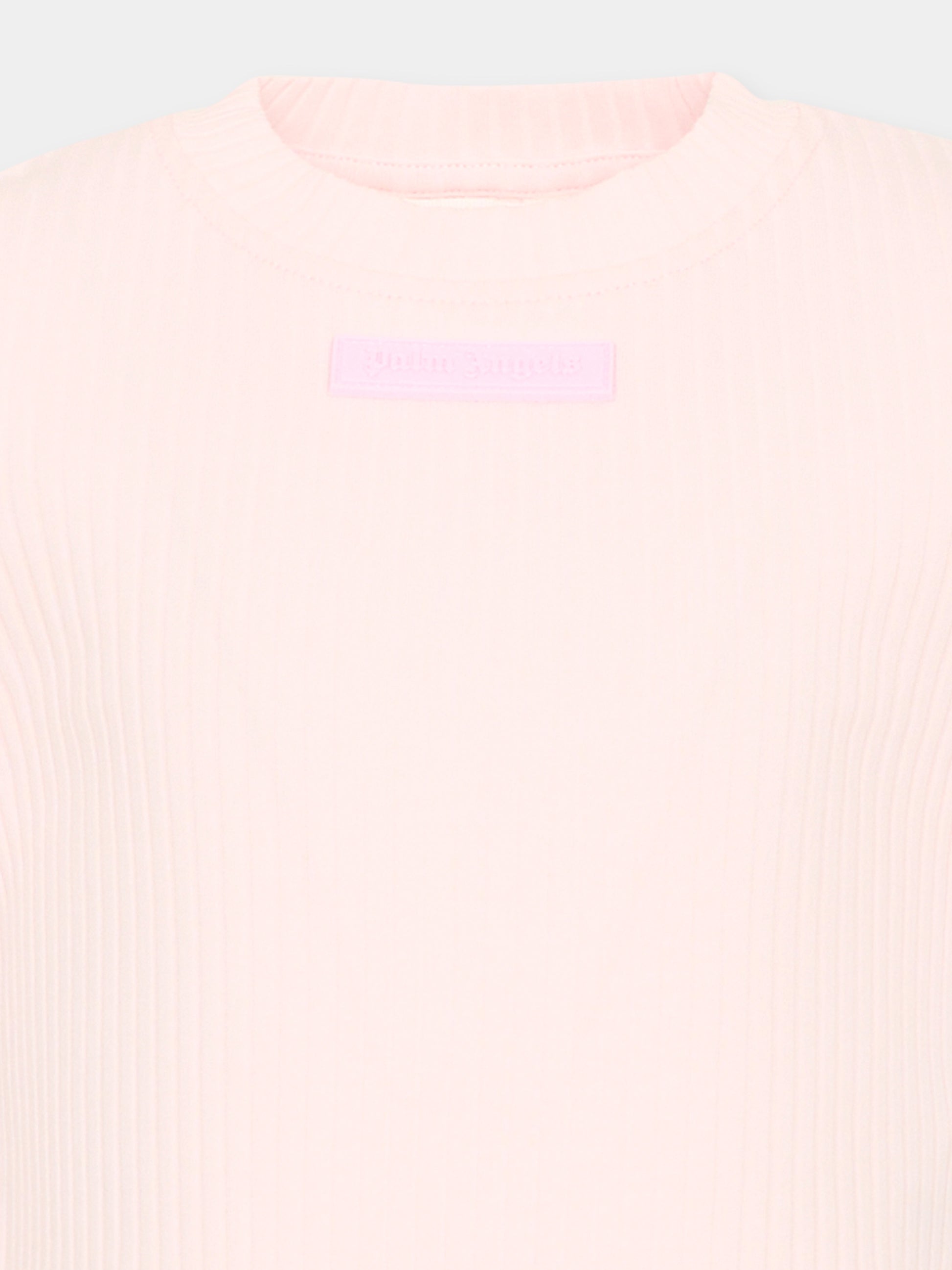 T-Shirt rosa per bambina con logo,Palm Angels,PGAA017S26JER001 042