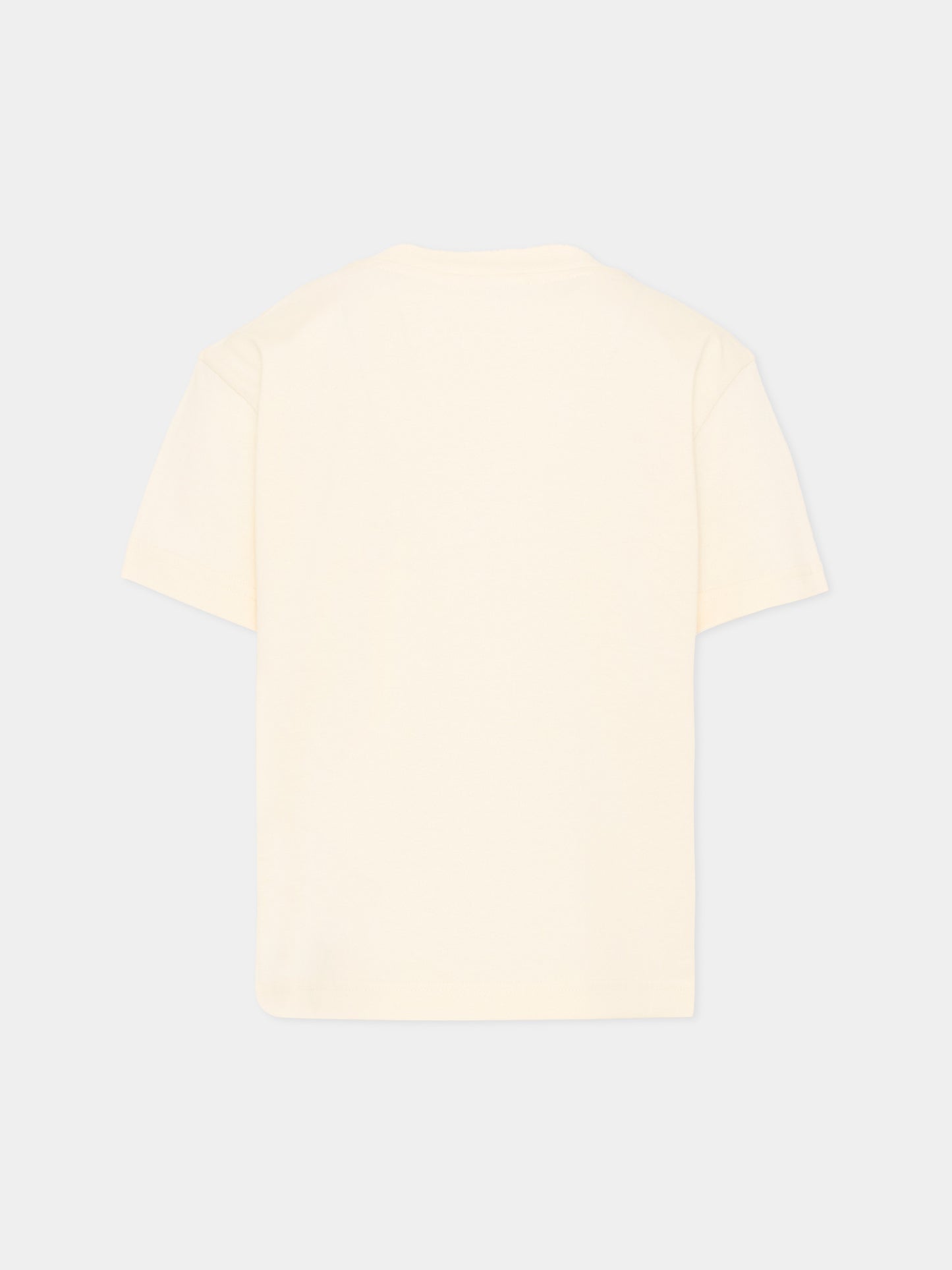 T-Shirt avorio con palma rosa per bambina,Palm Angels,PGAA002S26JER004 002