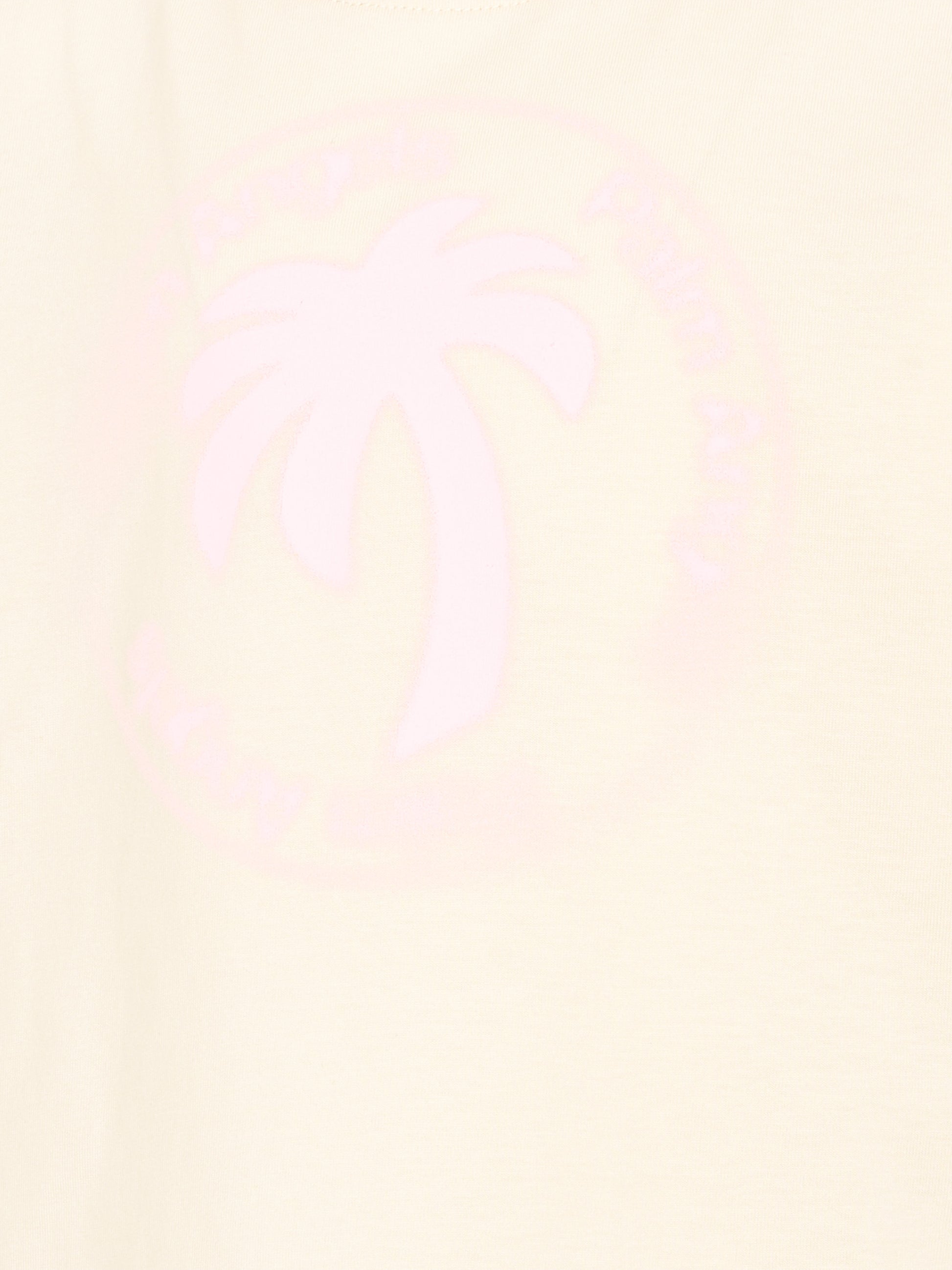 T-Shirt avorio con palma rosa per bambina,Palm Angels,PGAA002S26JER004 002