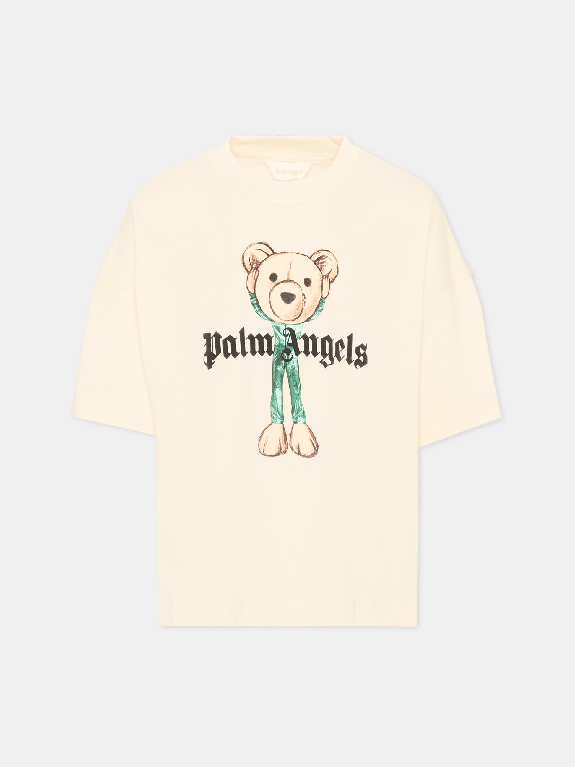 T-Shirt avorio teddy bear Palm Angels per bambino,Palm Angels,PBAA002S26JER004 002