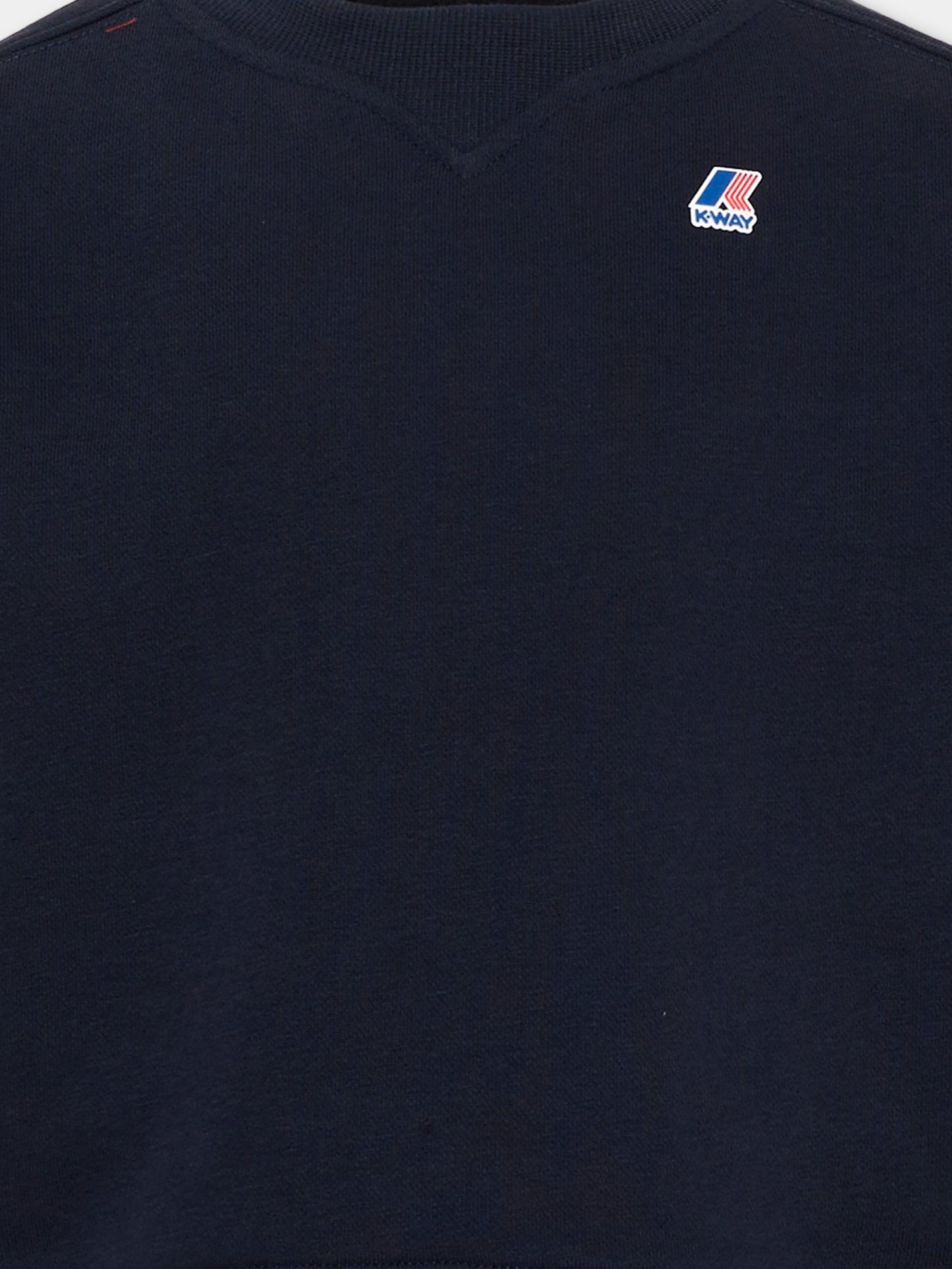 Felpa blu per bambini con logo,K-way,K2134CW K89