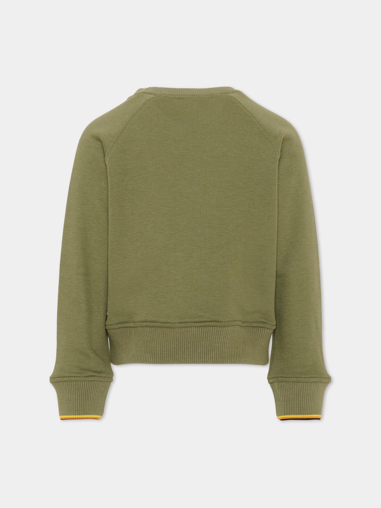 Felpa verde per bambino con logo,K-way,K2148LW V15