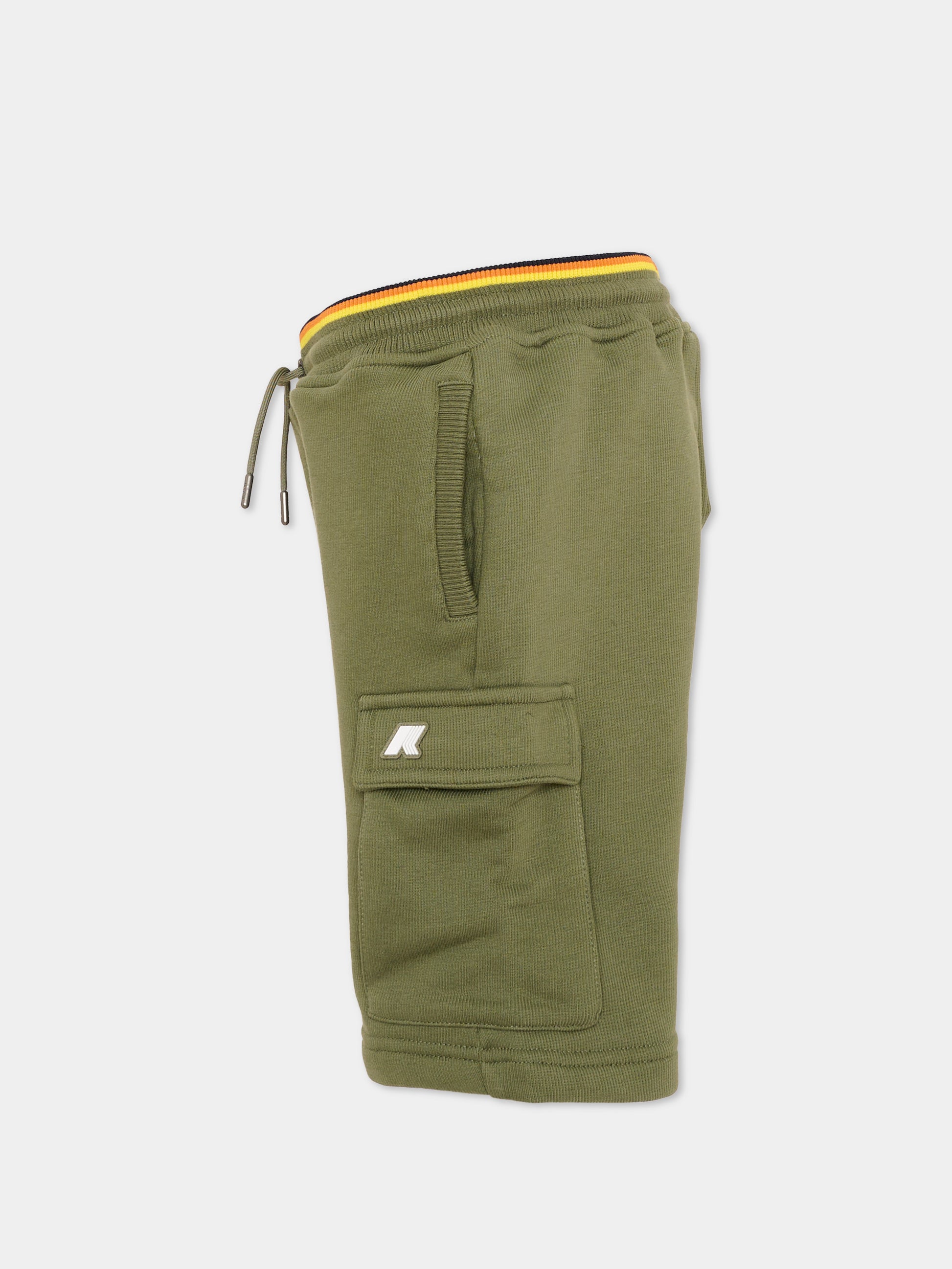 Shorts verde per bambino con tasche cargo,K-way,K7133SW V15
