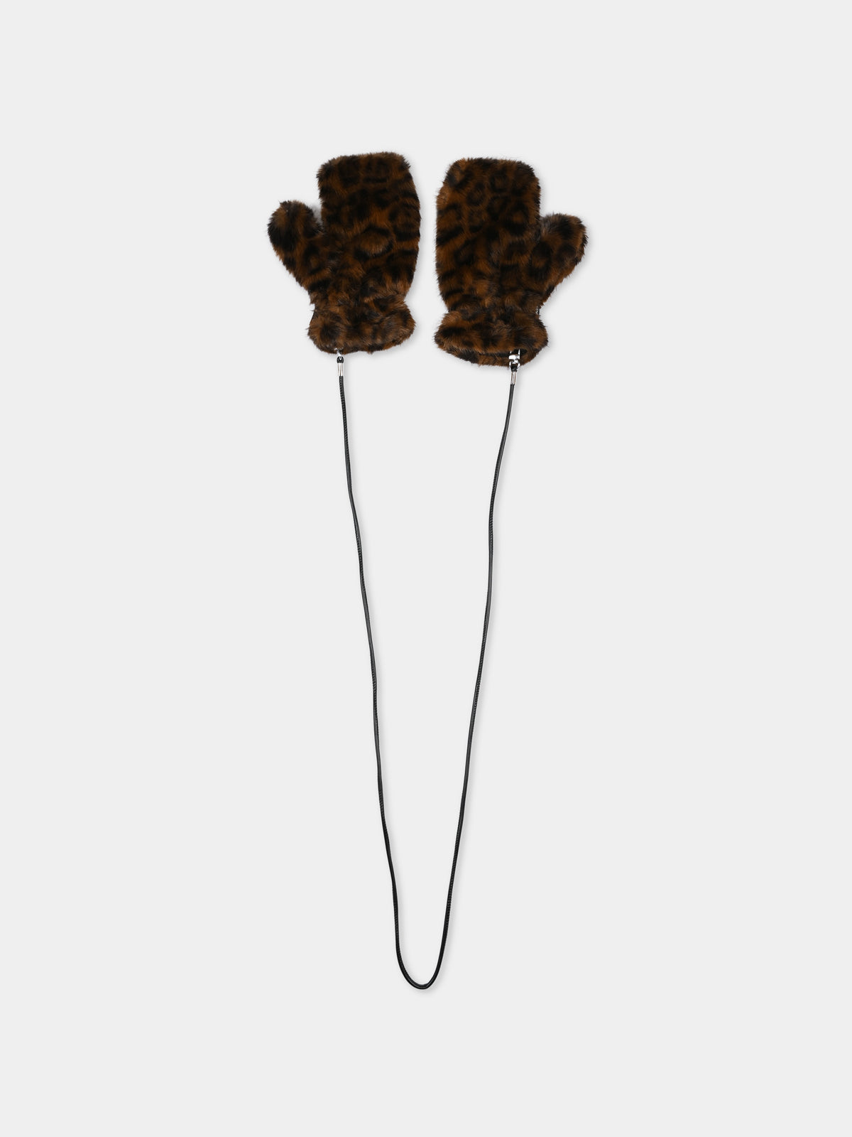 Guanti marroni Muffy Fur animalier per bambina,Mc2 Saint Barth,MUFY002 00019M
