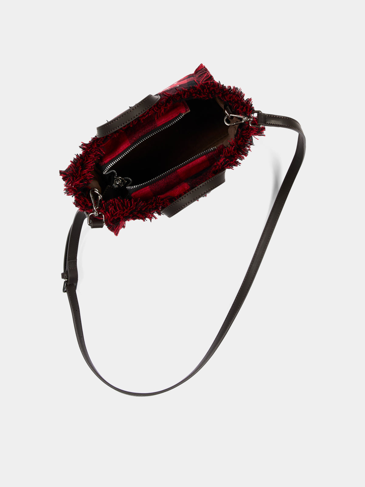 Borsa rossa Vanity Mini Wool tartan per bambina,Mc2 Saint Barth,VAMI031 02687M