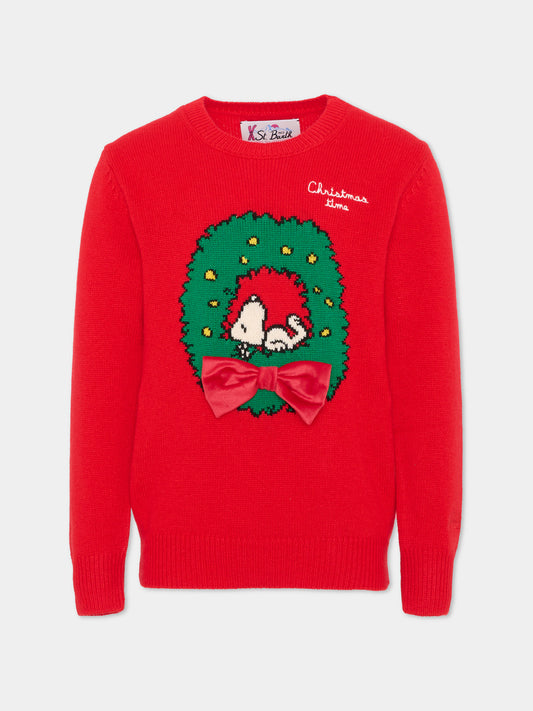 Maglione rosso per bambini natalizio,Mc2 Saint Barth,PRC0001 01509M