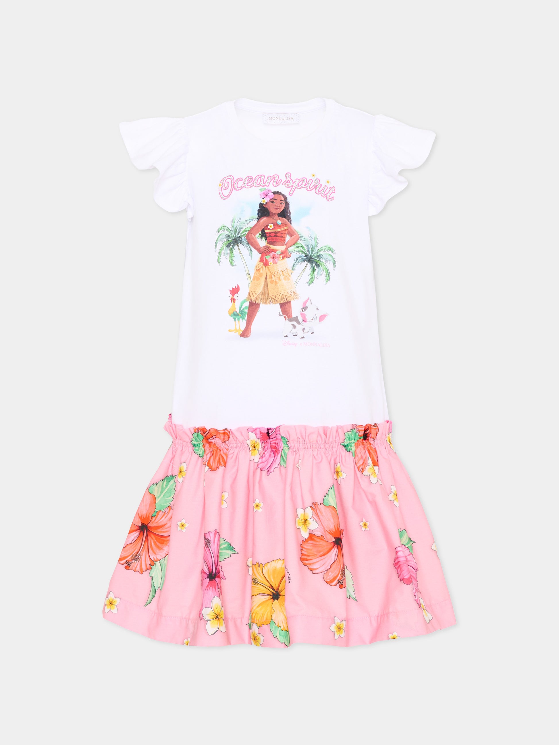 Vestito bianco per bambina Disney,Monnalisa,11H927 8201 9993