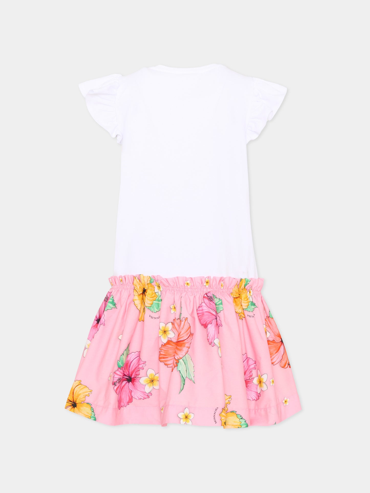 Vestito bianco per bambina Disney,Monnalisa,11H927 8201 9993