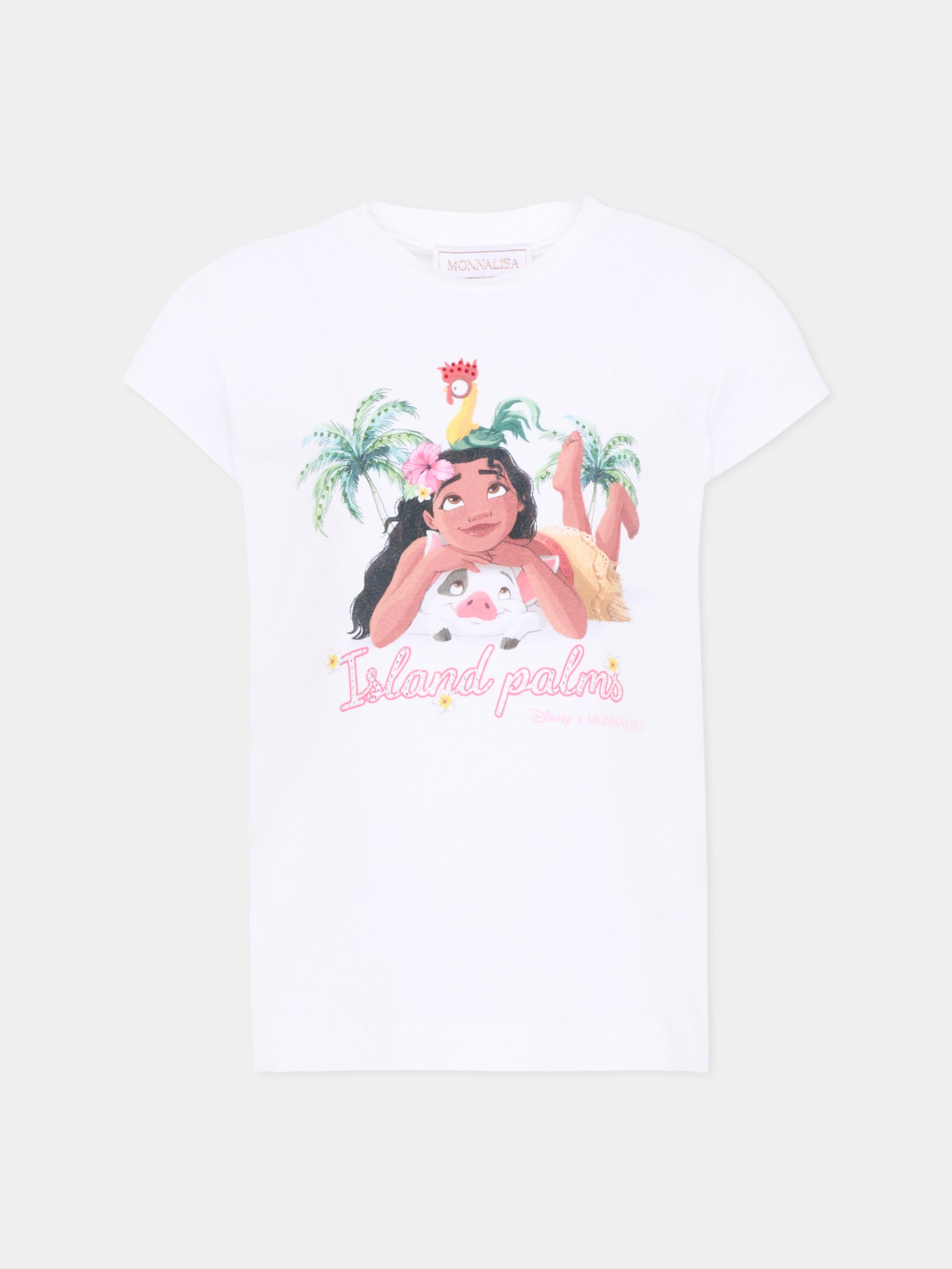T-shirt bianca per bambina Disney,Monnalisa,19H630 8004 0099