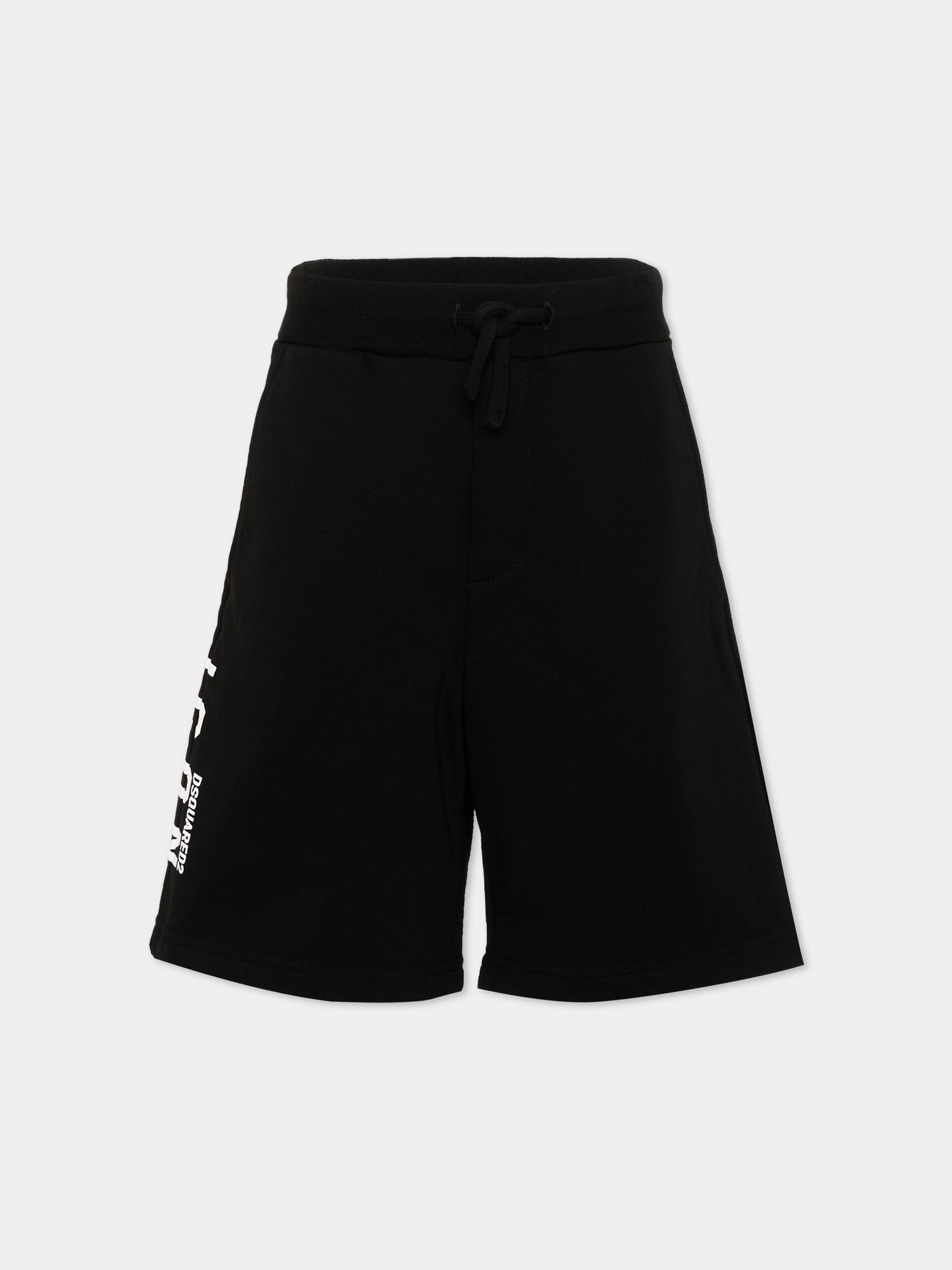 Shorts nero  per bambino con logo,Dsquared2,DQ2930 D0094 DQ900