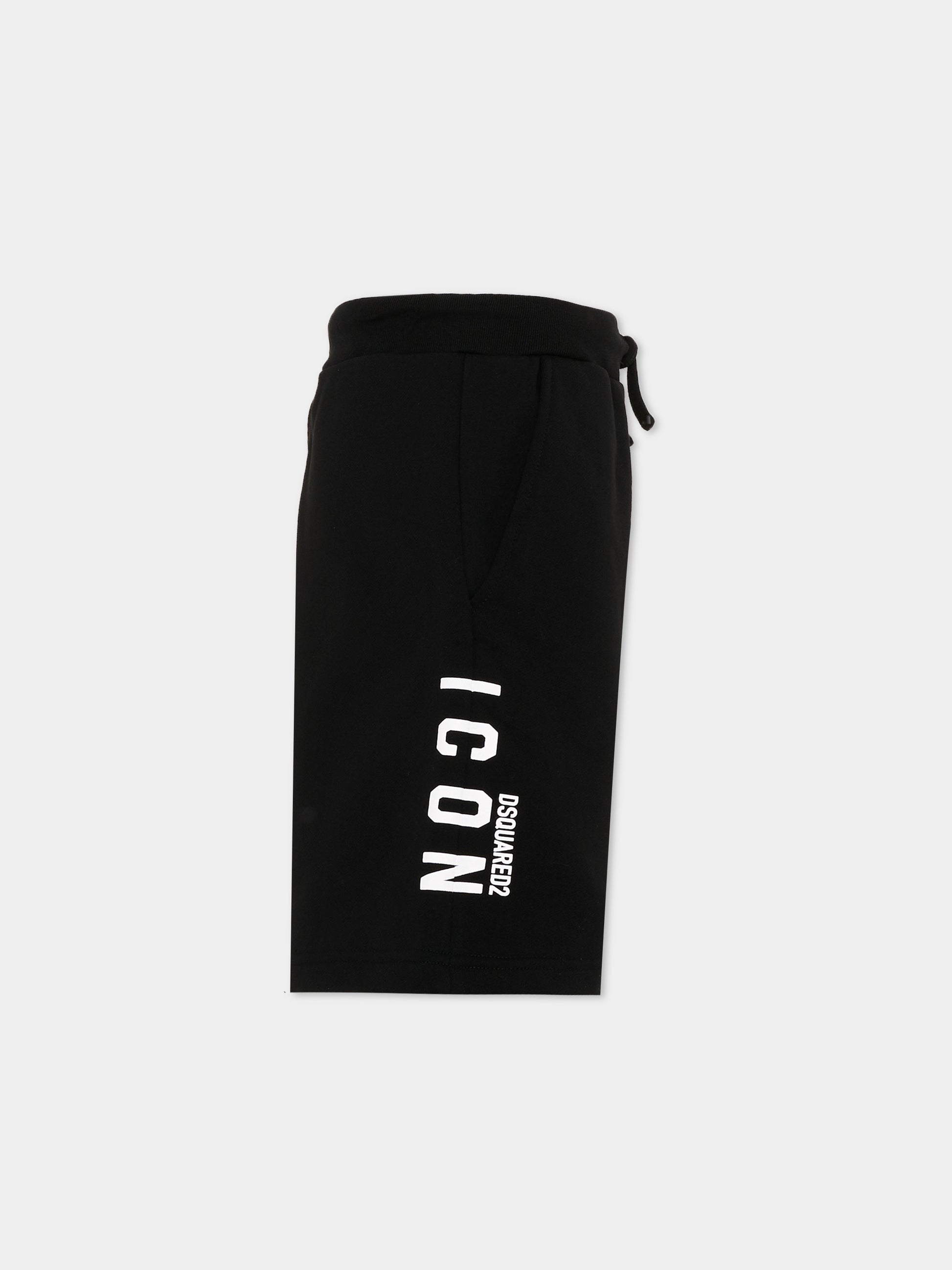 Shorts nero  per bambino con logo,Dsquared2,DQ2930 D0094 DQ900