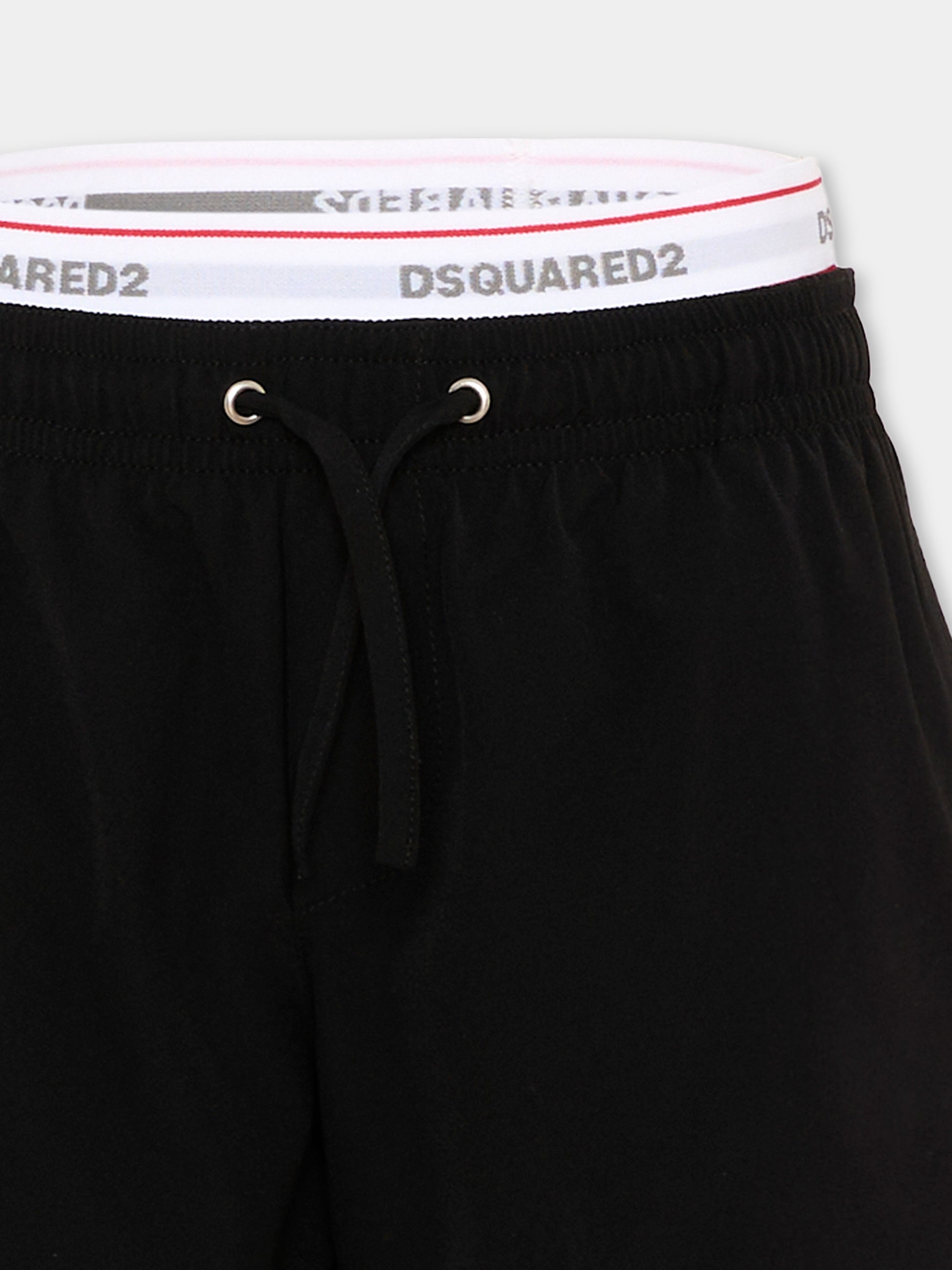 Boxer mare nero per bambino con logo,Dsquared2,DQ2893 D0ACQ DQ900
