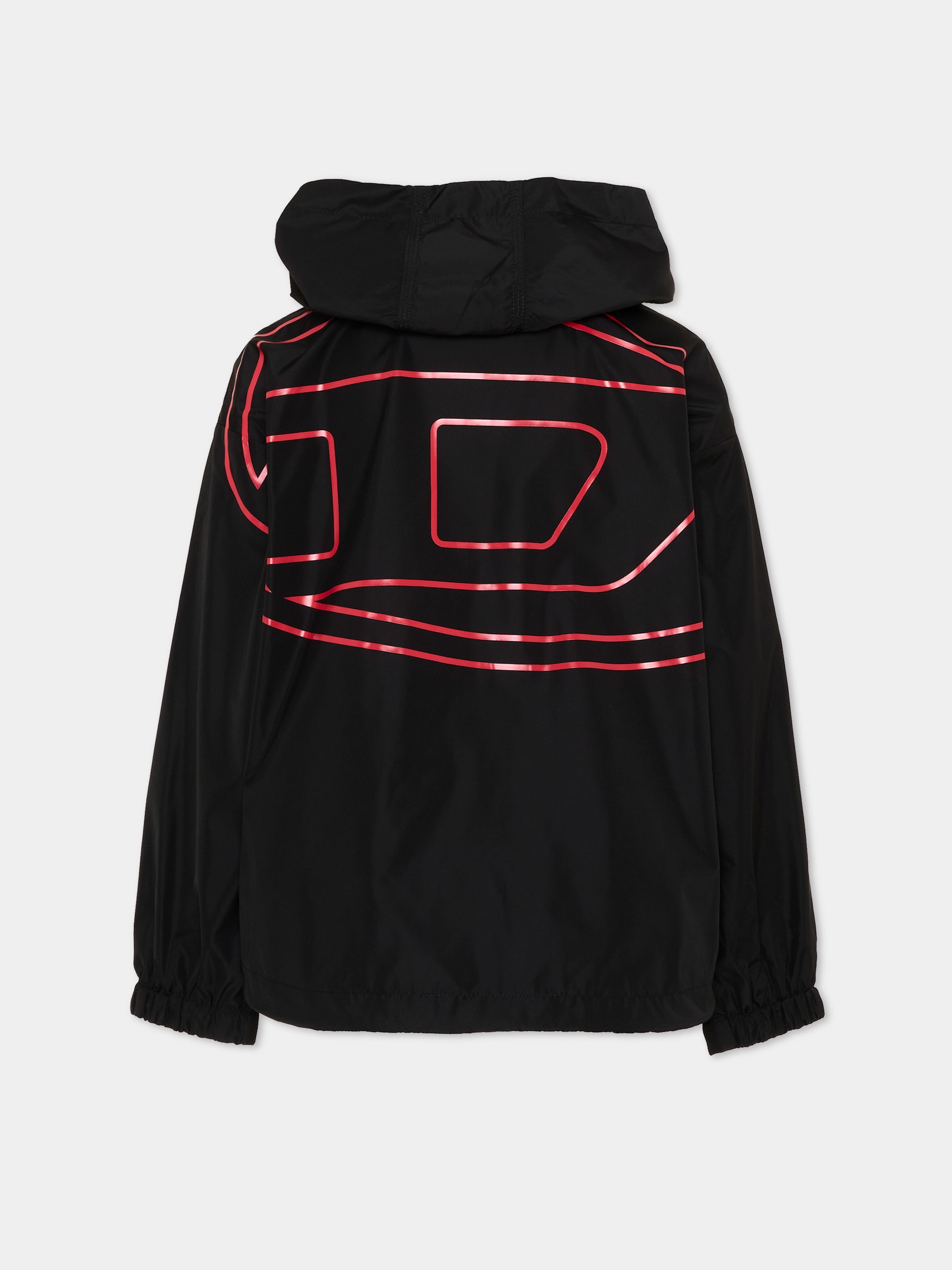 Giacche a vento nero per bambino con logo,Diesel,J02209 KXBPM K900