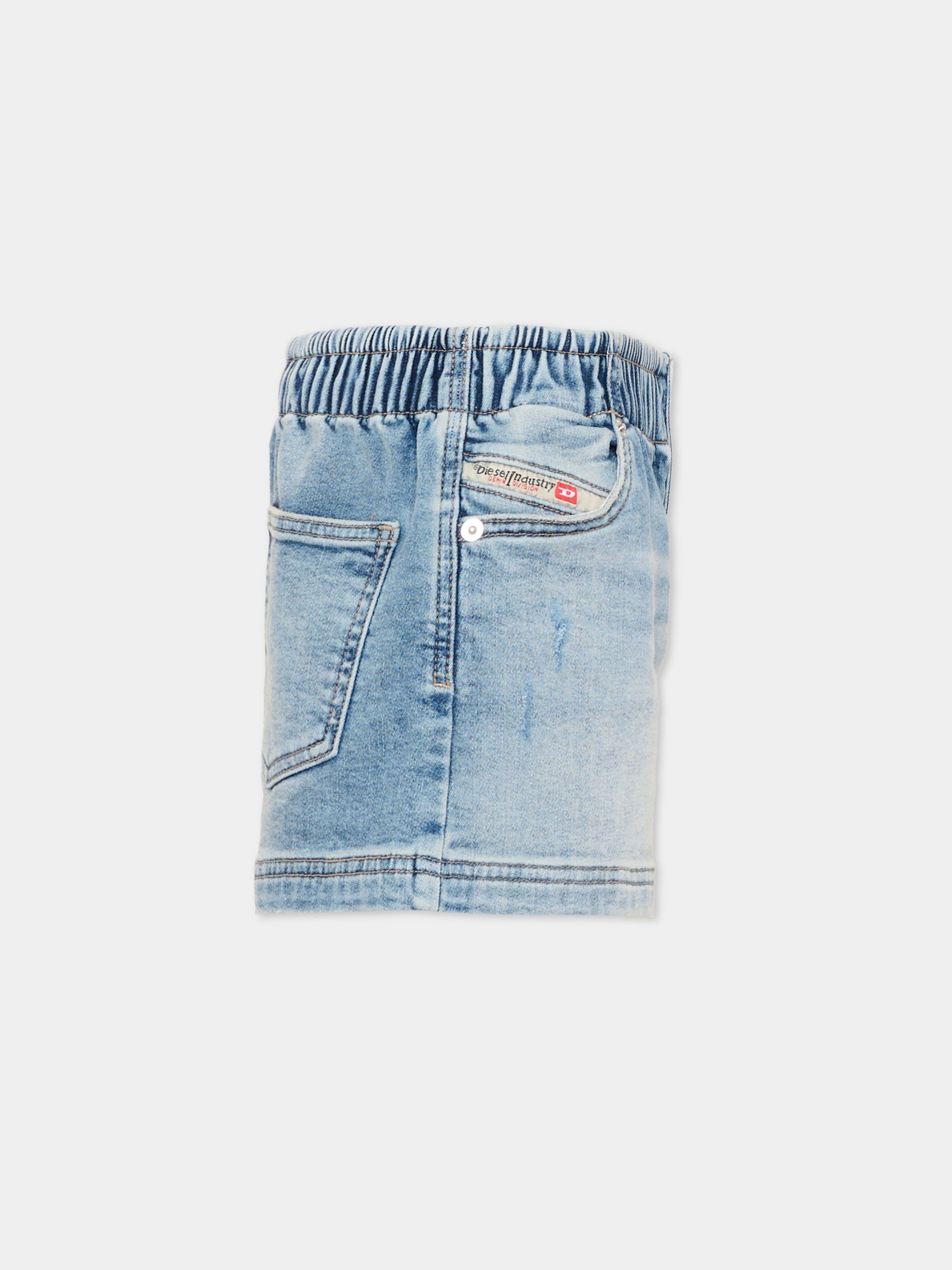 Shorts denim per bambina con logo,Diesel,J01853 KXBN3 K01