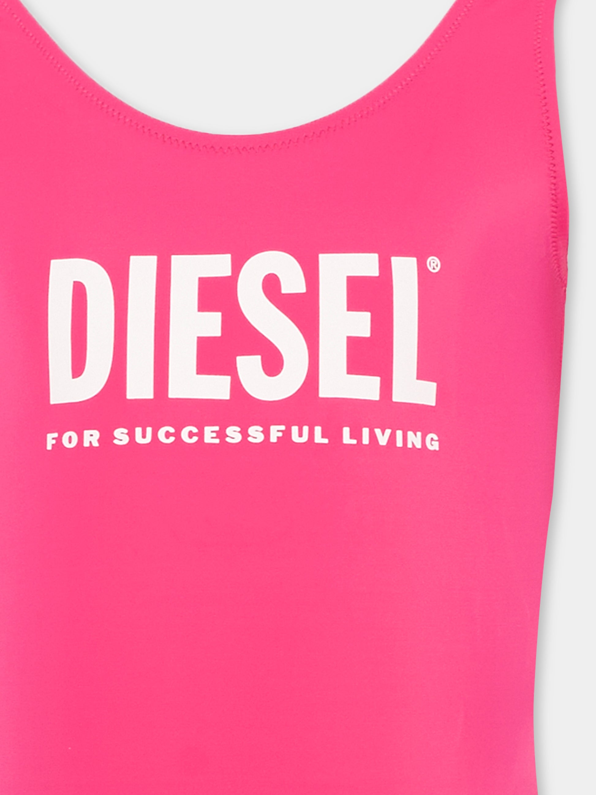 Costume intero fucsia per bambina,Diesel,J02296 KYAG8 K378