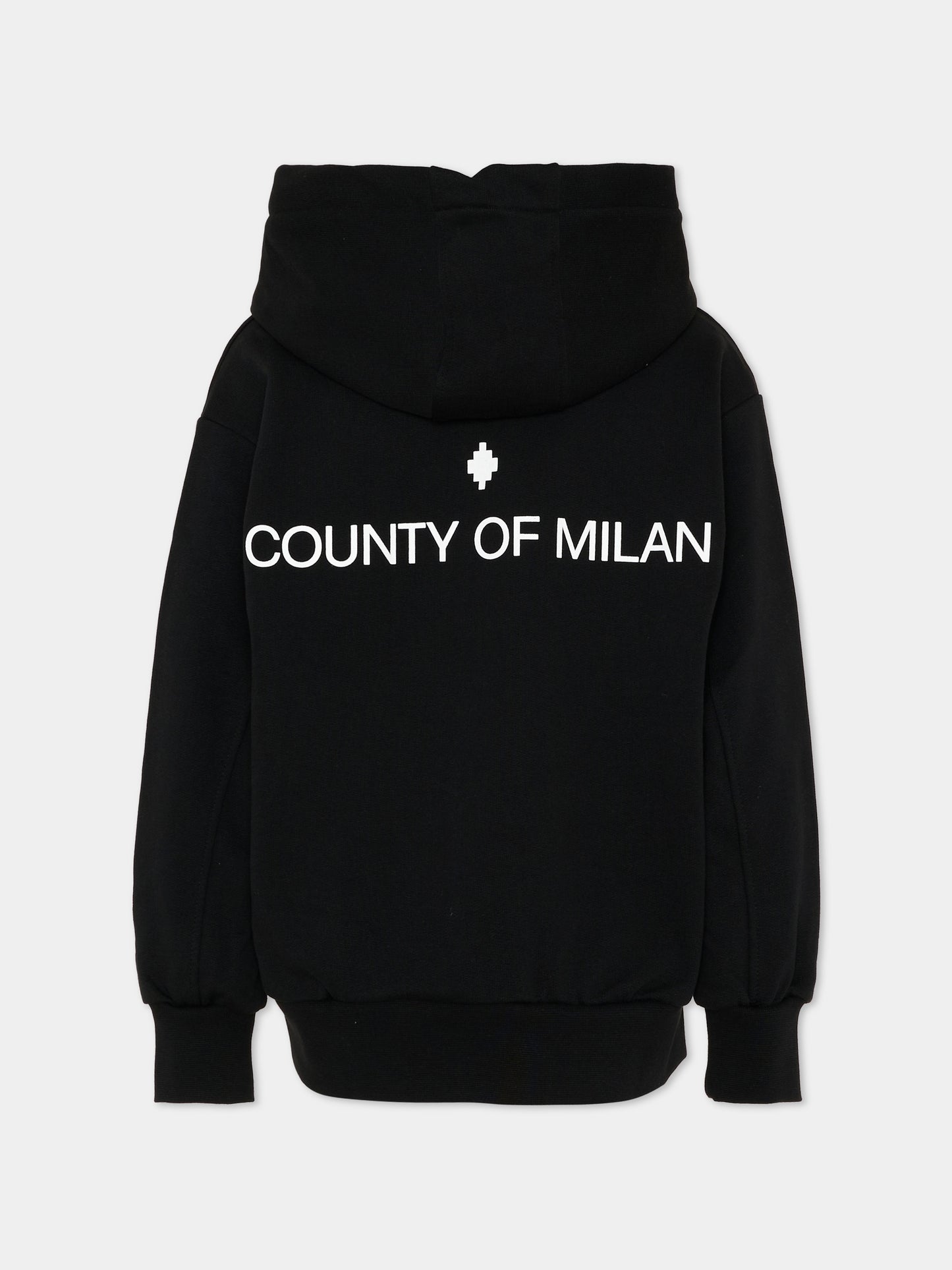 Felpa nera per bambino con logo,County Of Milan Kids,F5CMJBHS002 110