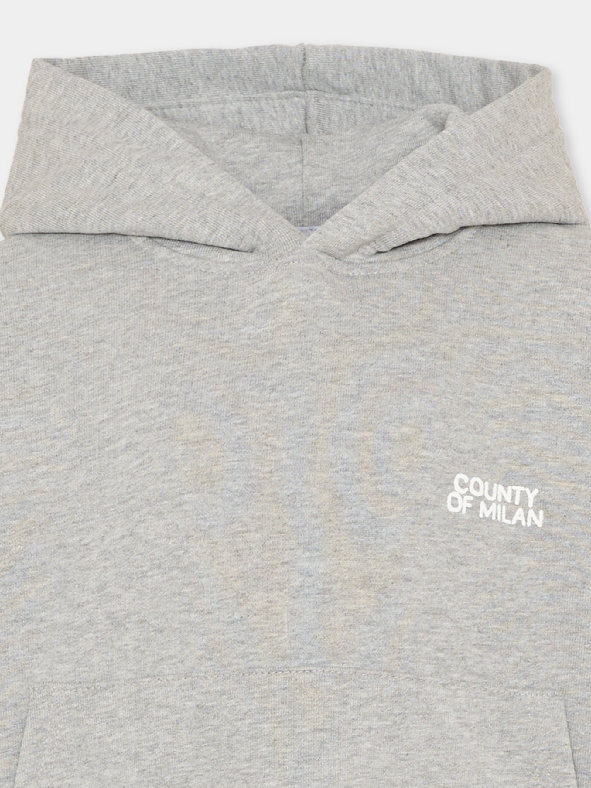 Felpa grigia per bambino con logo,County Of Milan Kids,F5CMJBHS006 101