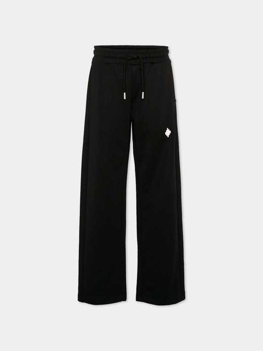 Pantaloni sportivi nero per bambino con logo,County Of Milan Kids,F5CMJBPA082 110