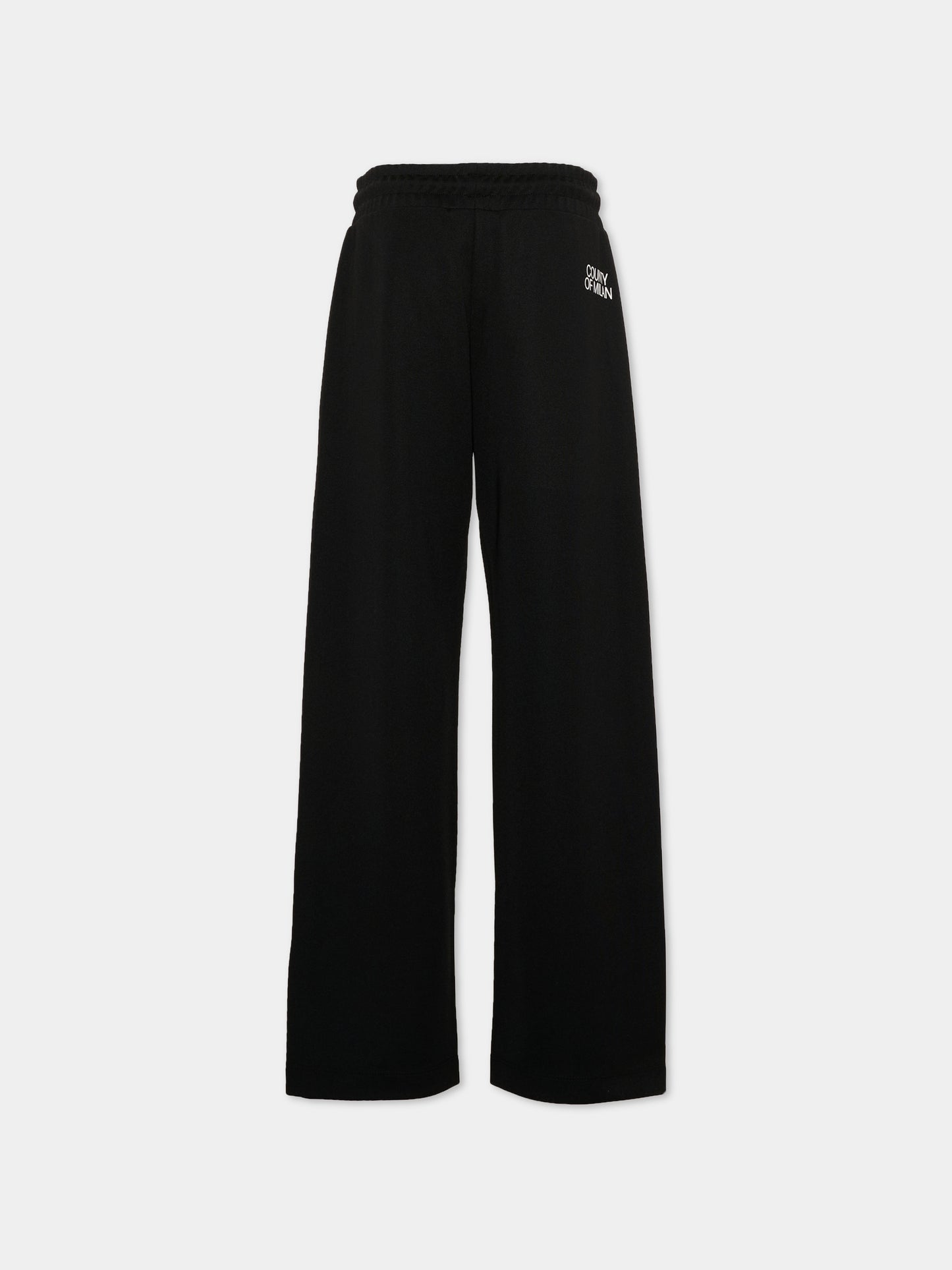 Pantaloni sportivi nero per bambino con logo,County Of Milan Kids,F5CMJBPA082 110