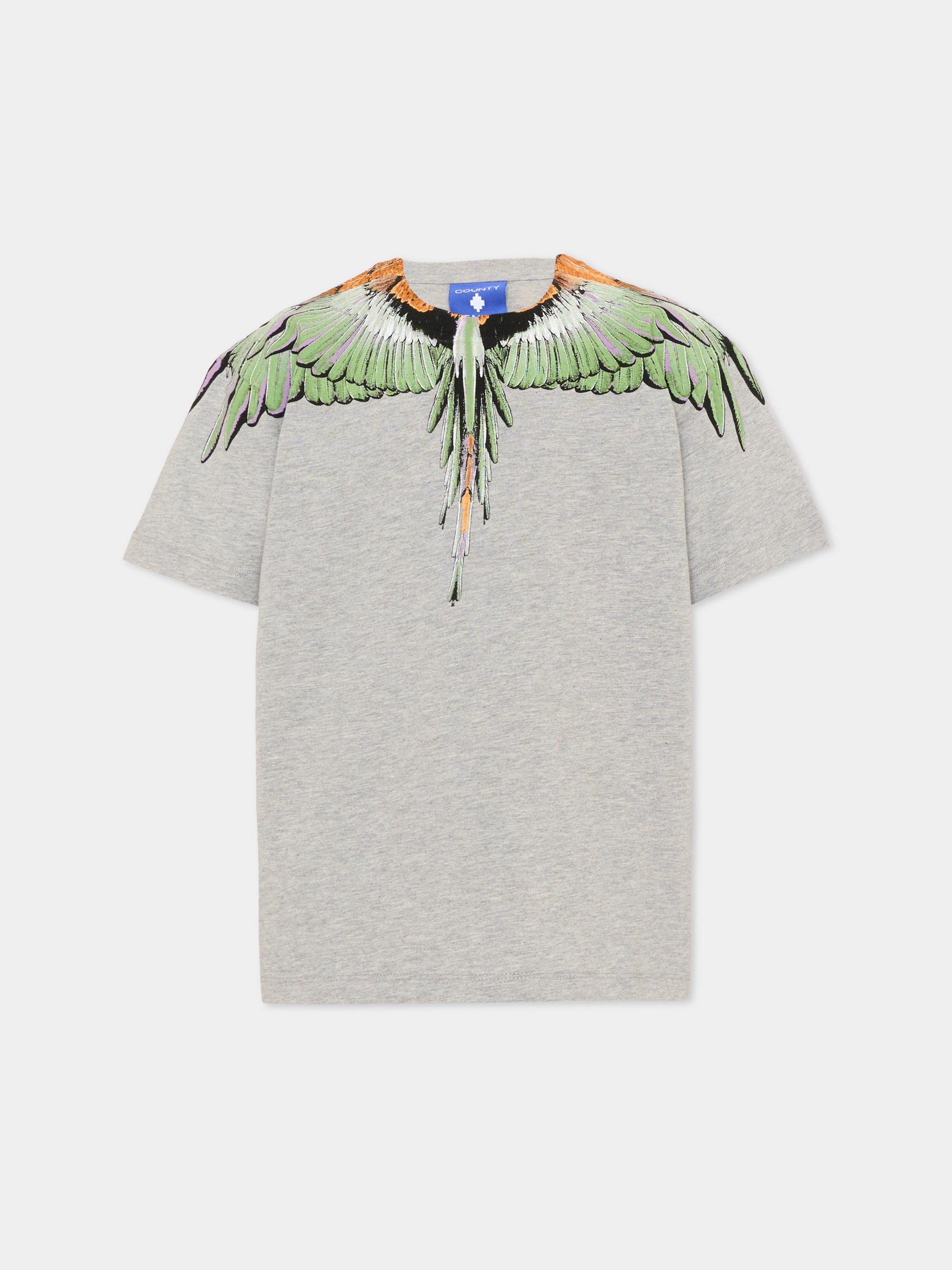 T-Shirt grigia per bambino con ali,County Of Milan Kids,F5CMJBTH063 101