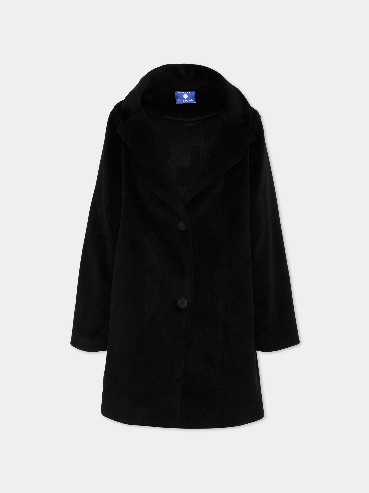 Cappotto nero per bambina con logo,County Of Milan Kids,F5CMJGCO018 110