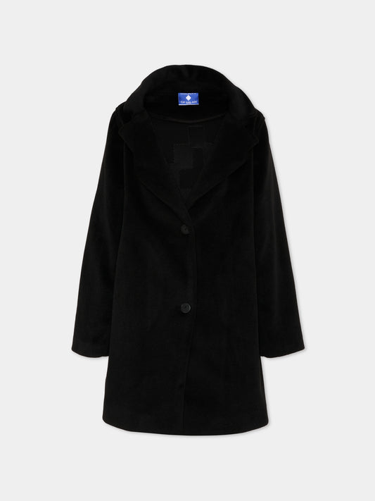Cappotto nero per bambina con logo,County Of Milan Kids,F5CMJGCO018 110