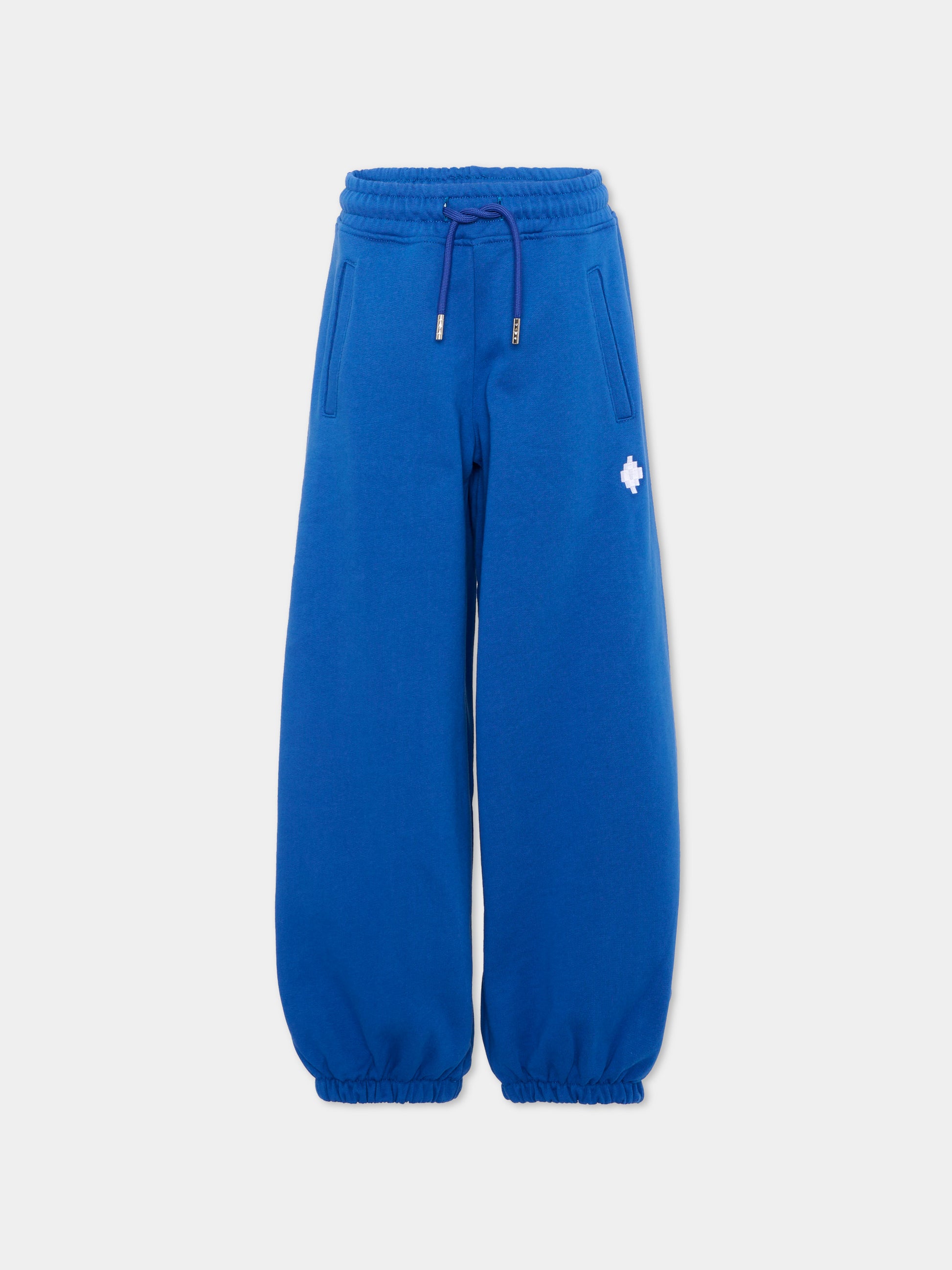 Pantaloni sportivi blu per bambina con logo,County Of Milan Kids,F5CMJGFP086 130