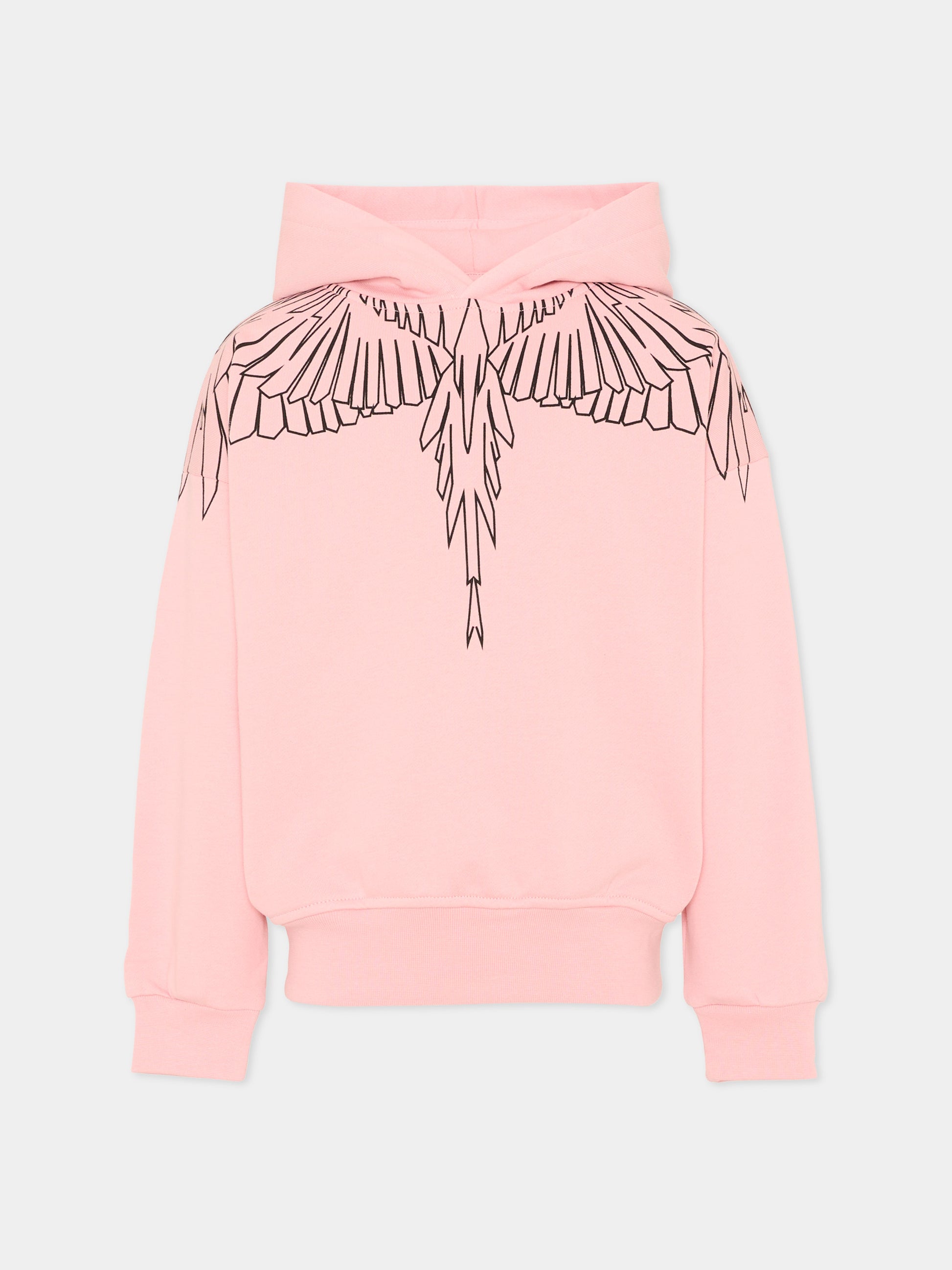Felpa rosa per bambina con ali,County Of Milan Kids,F5CMJGHS100 BW008