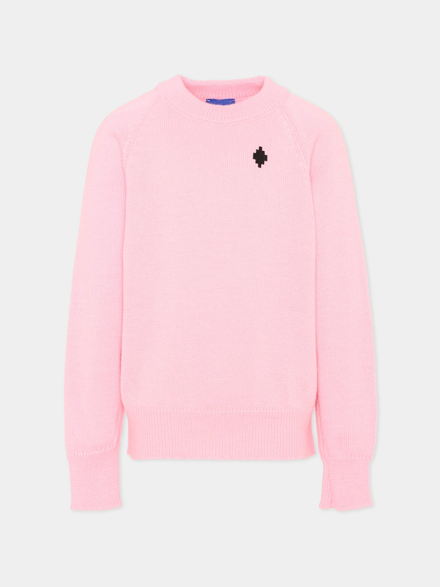 Maglione rosa per bambina con logo,County Of Milan Kids,F5CMJGJP033 BW008