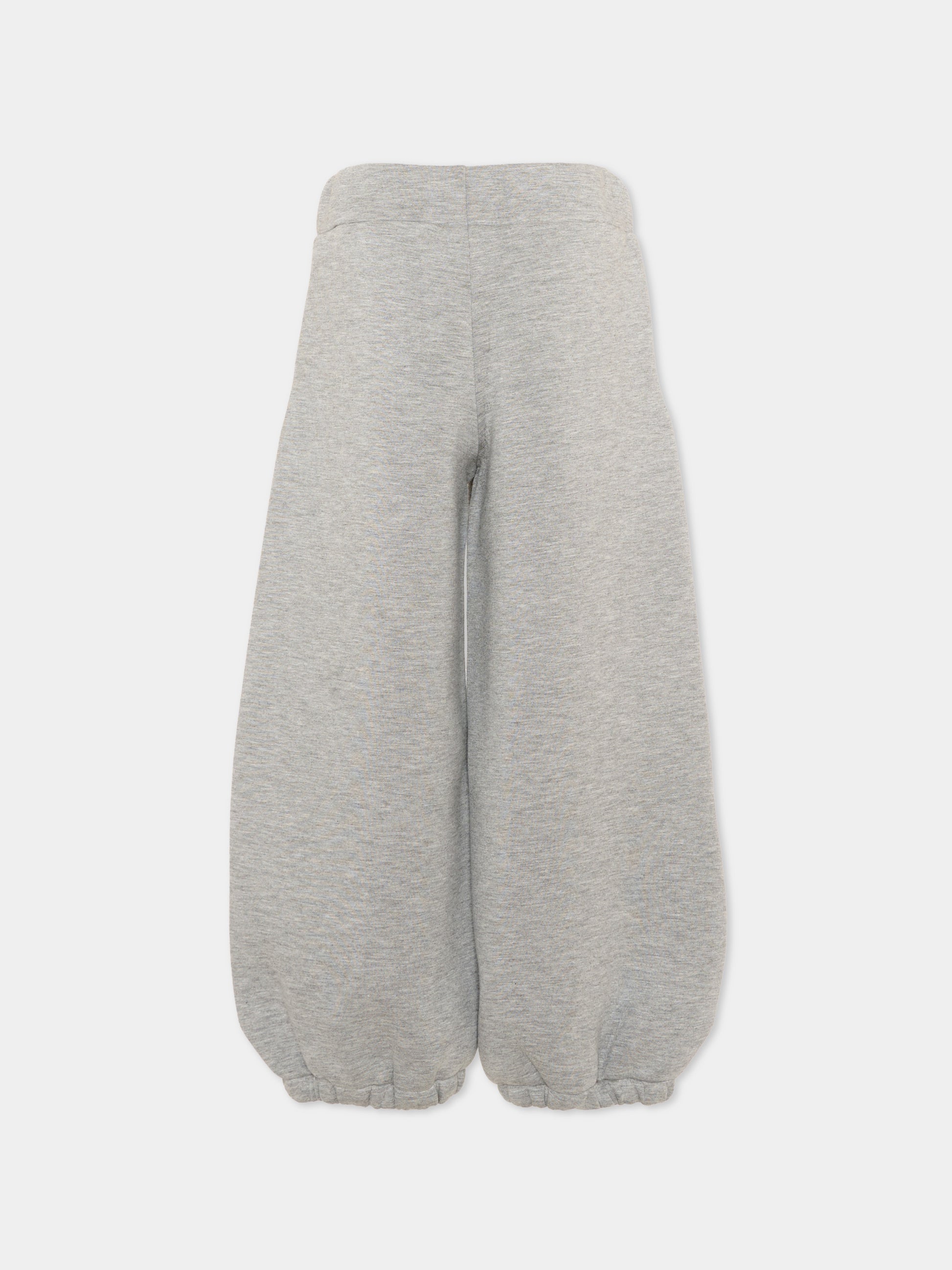 Pantaloni grigi per bambina con logo,County Of Milan Kids,F5CMJGPA023 101