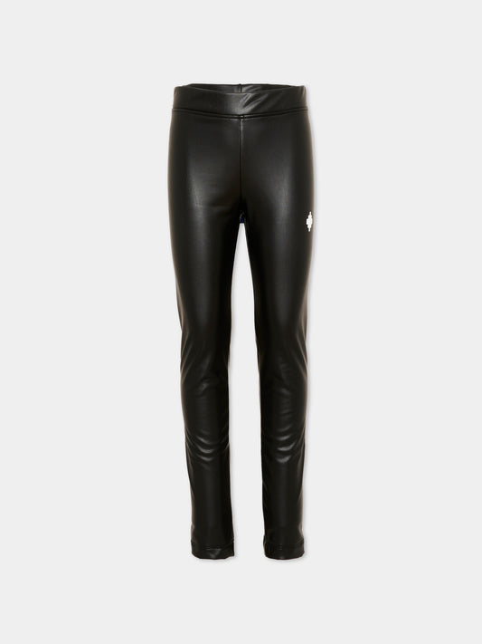 Leggings nero per bambina con logo,County Of Milan Kids,F5CMJGSW026 110