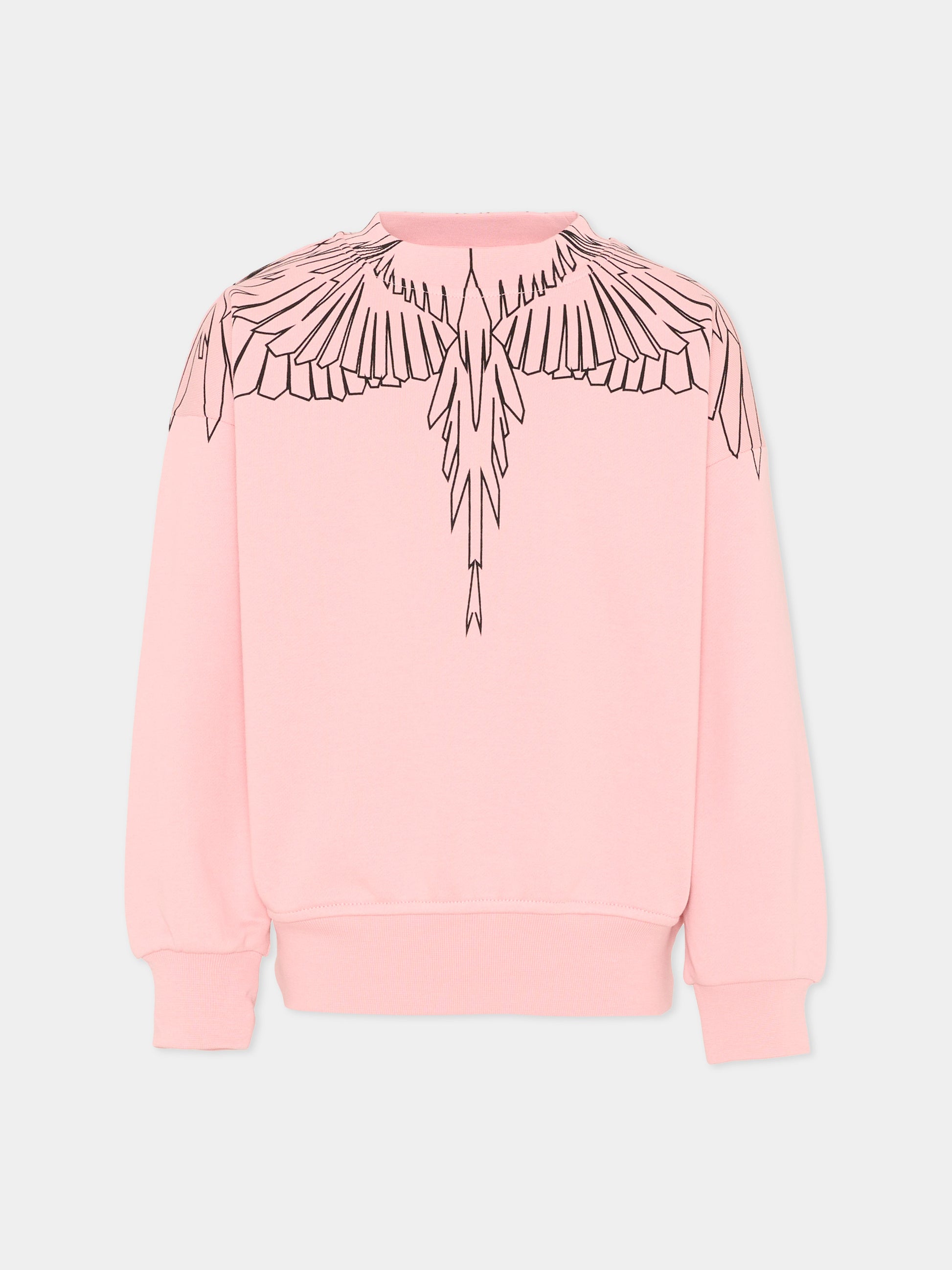 Felpa rosa per bambina con ali,County Of Milan Kids,F5CMJGSW101 BW008