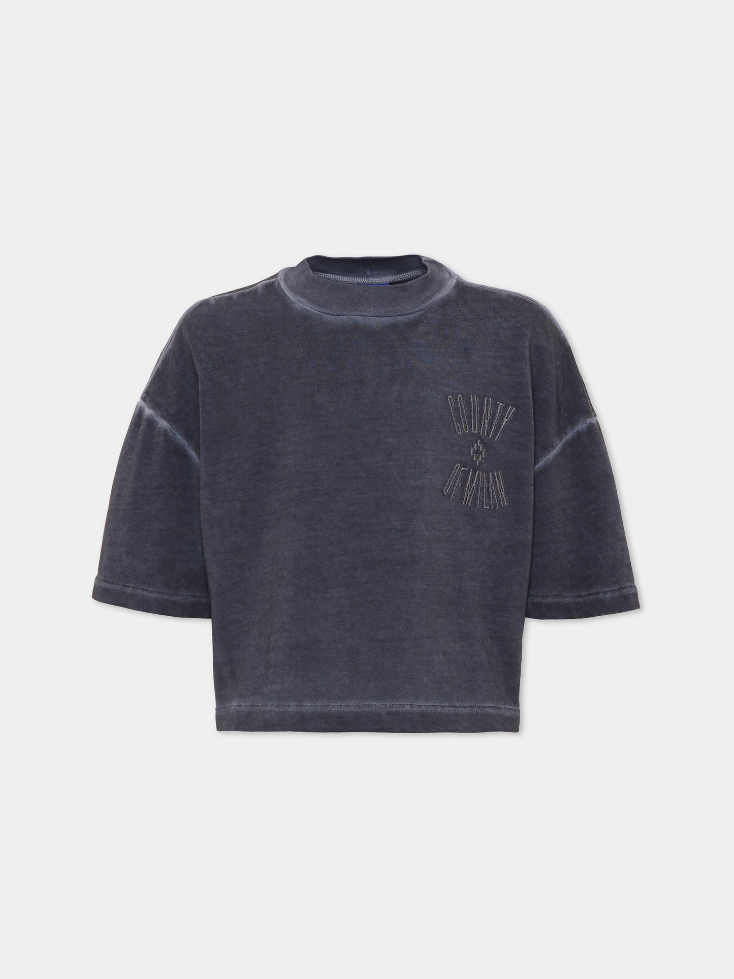 T-shirt nera per bambina con logo,County Of Milan Kids,F5CMJGTH030 110