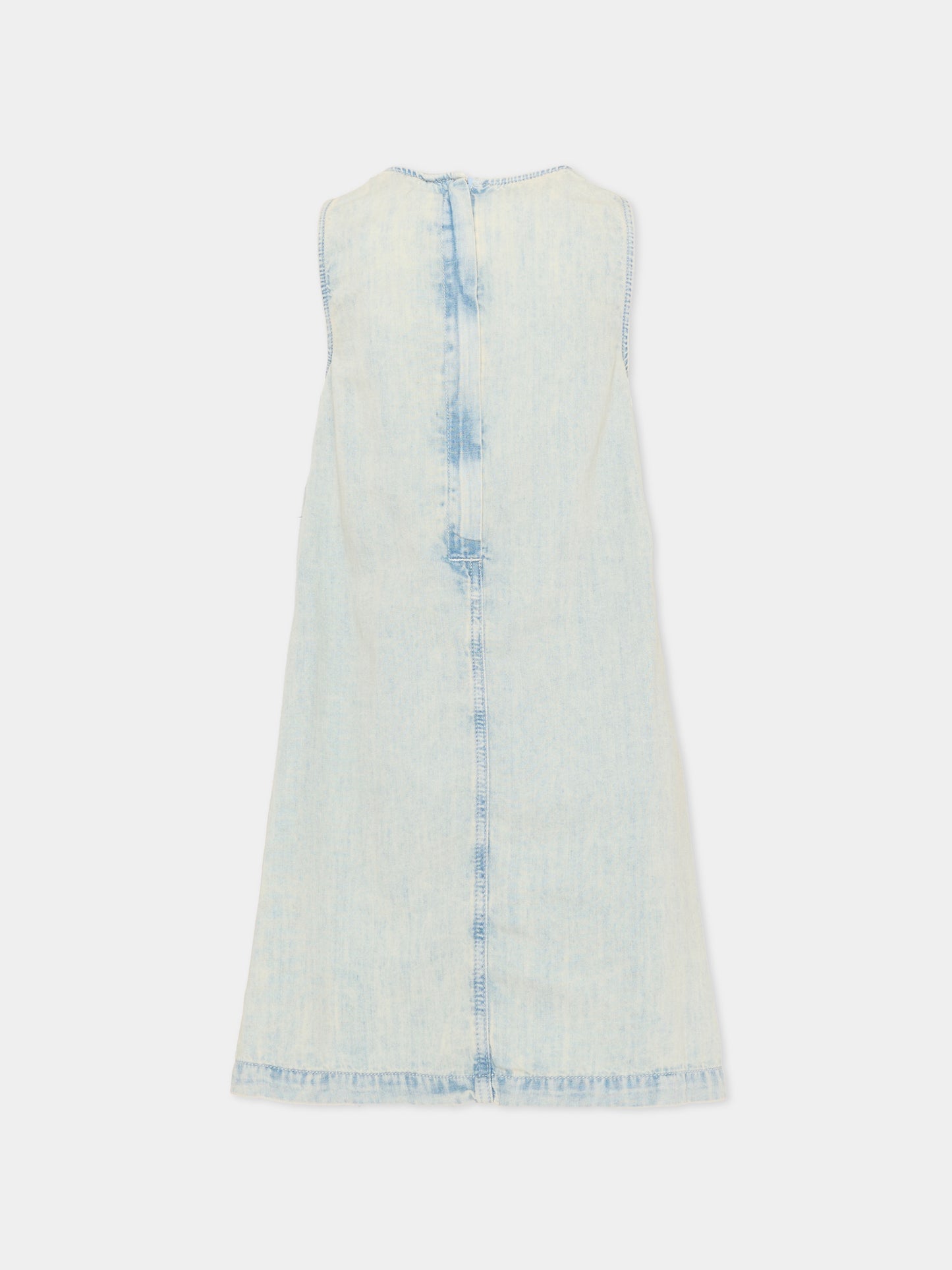 Vestito denim per bambina con logo,Calvin Klein Kids,LVCKSJH10G 1AA