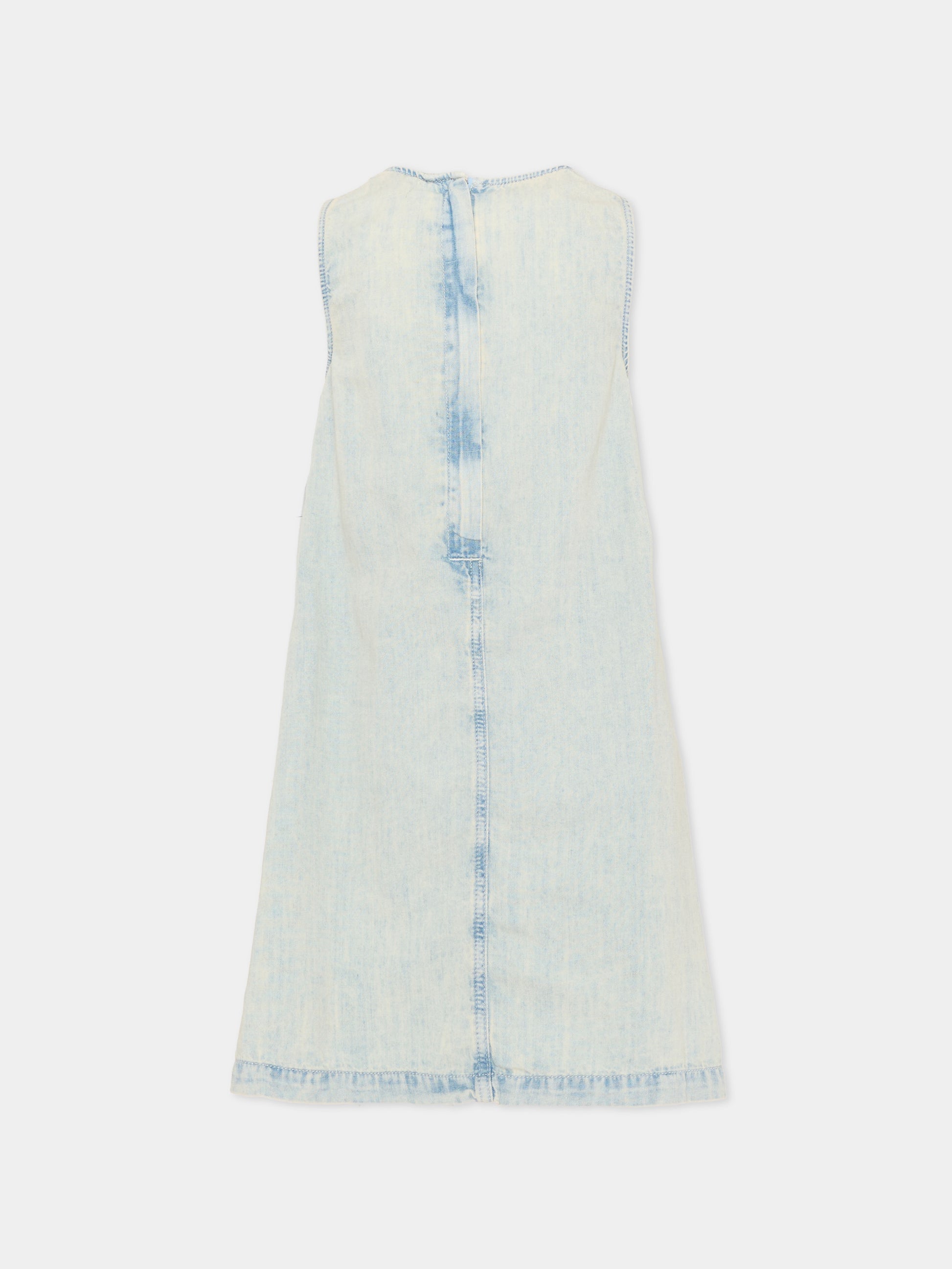 Vestito denim per bambina con logo,Calvin Klein Kids,LVCKSJH10G 1AA