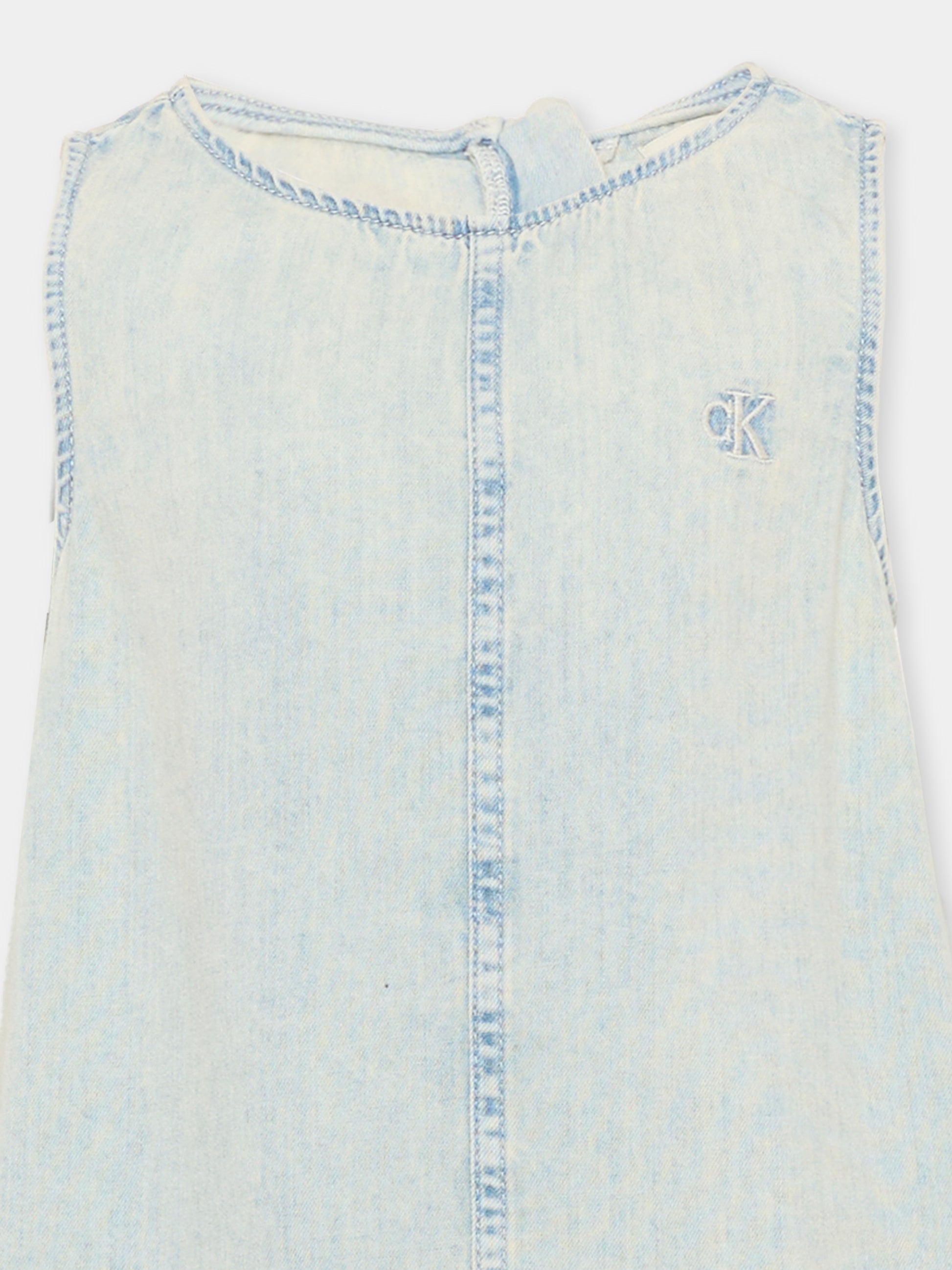 Vestito denim per bambina con logo,Calvin Klein Kids,LVCKSJH10G 1AA