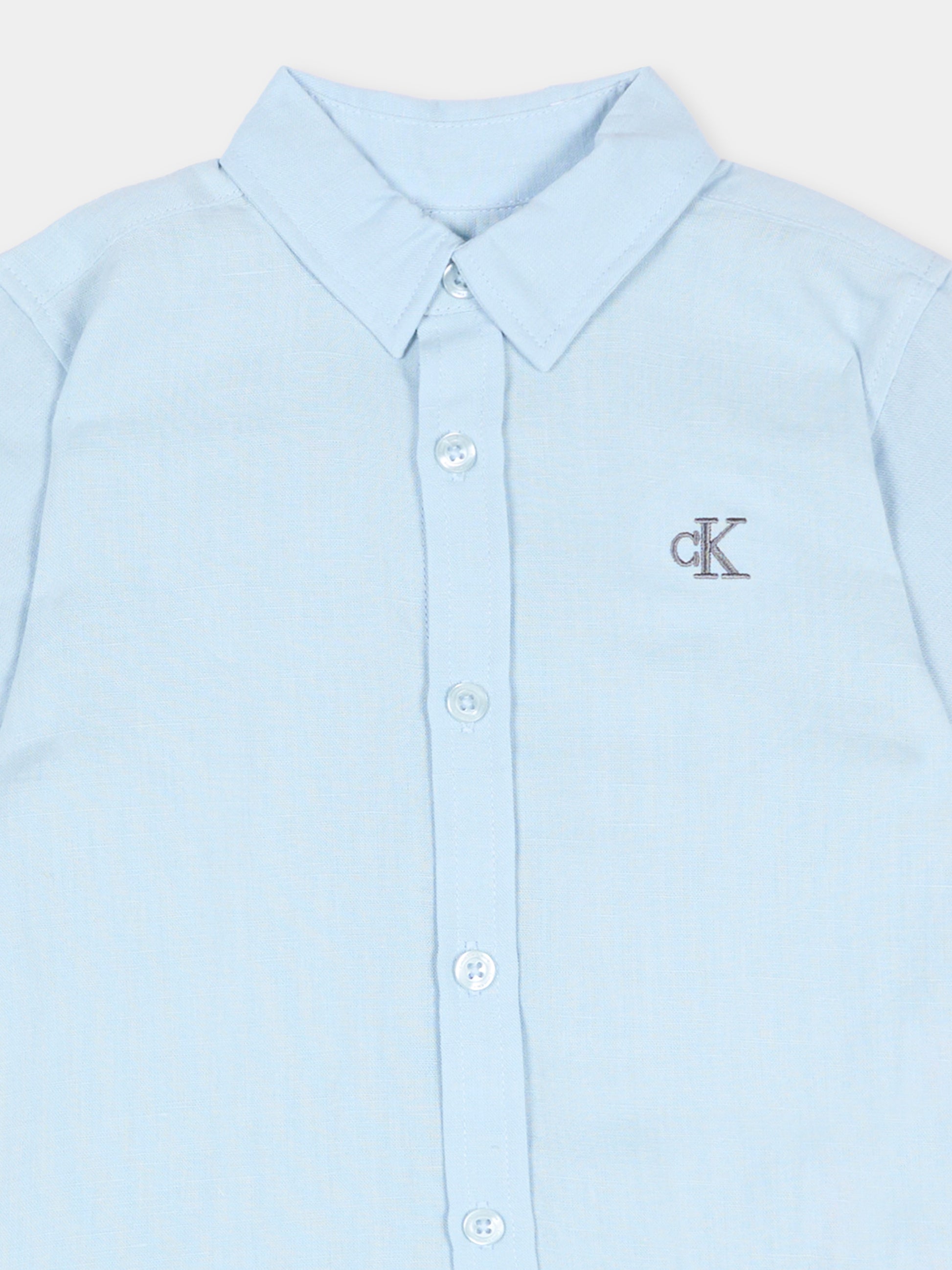 Completo azzurro per neonato con logo,Calvin Klein Kids,LVCKSJI13B C1O