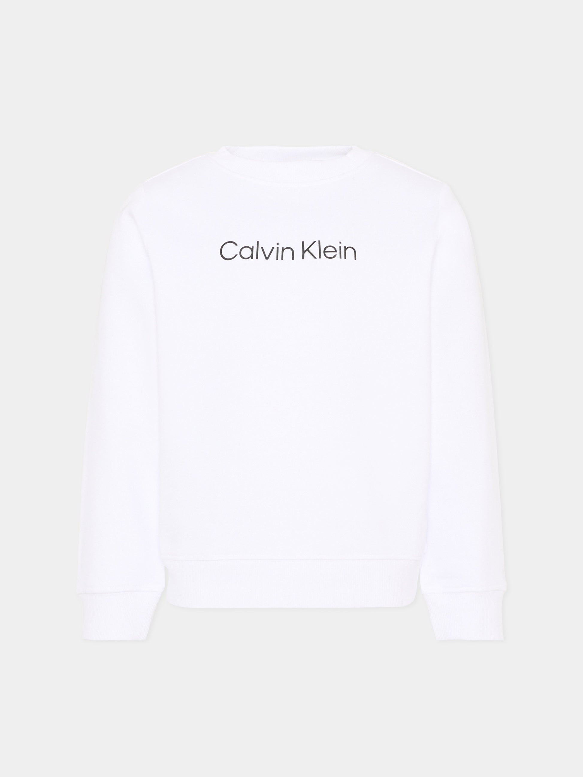 Felpa bianca per bambini con logo,Calvin Klein Kids,LV1CKSJB36 YAF