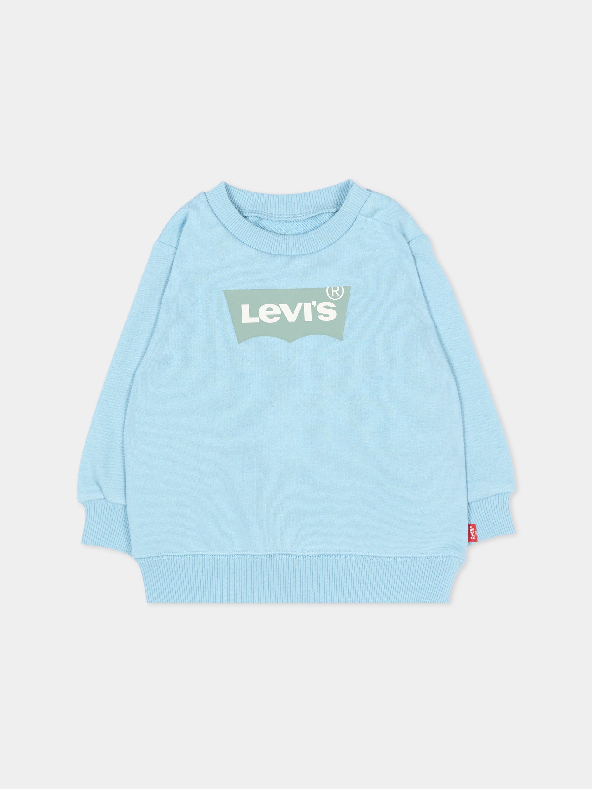 Felpa azzurra per neonato con logo,Levi's Kids,6E9078 BF7