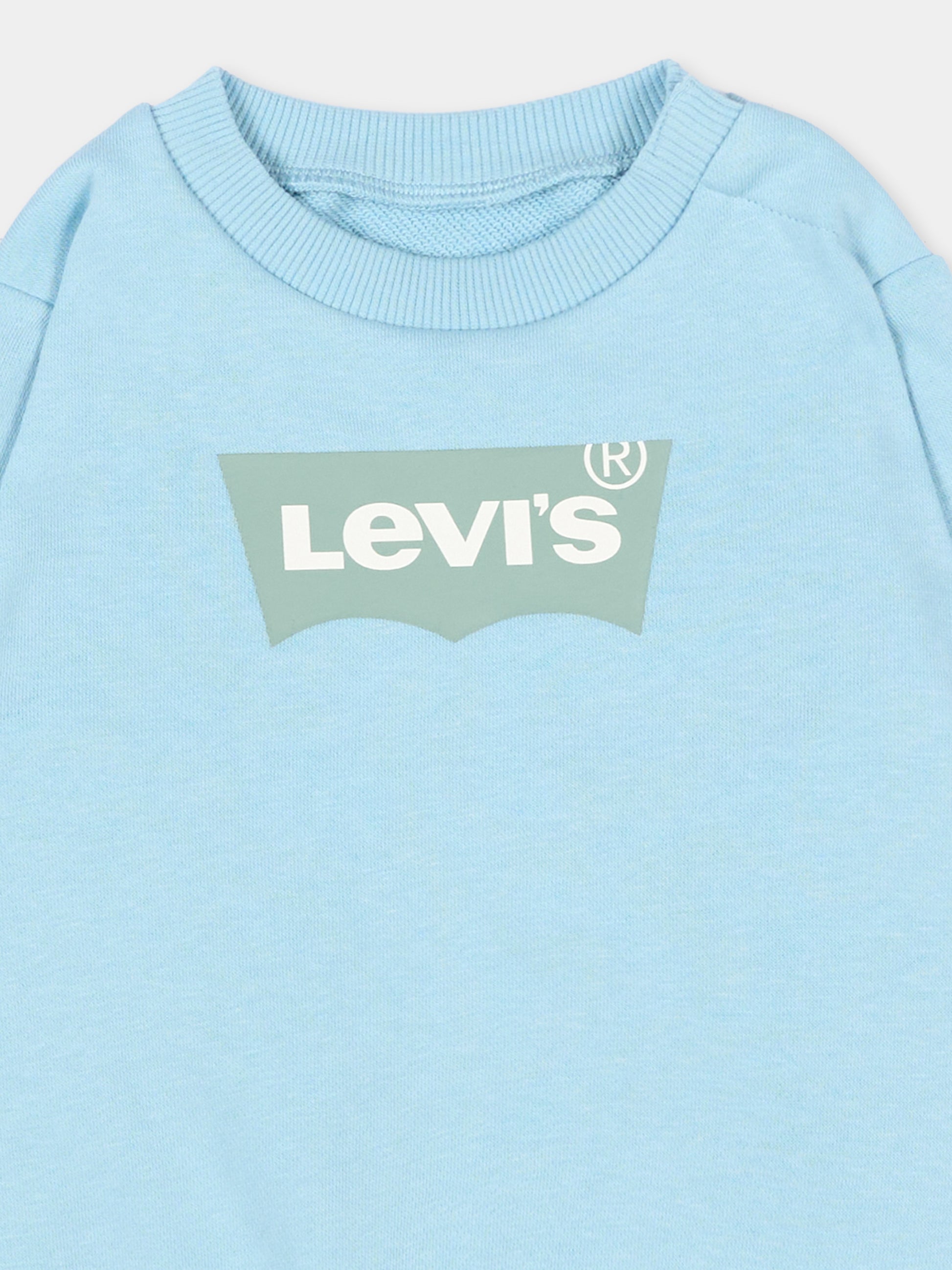 Felpa azzurra per neonato con logo,Levi's Kids,6E9078 BF7