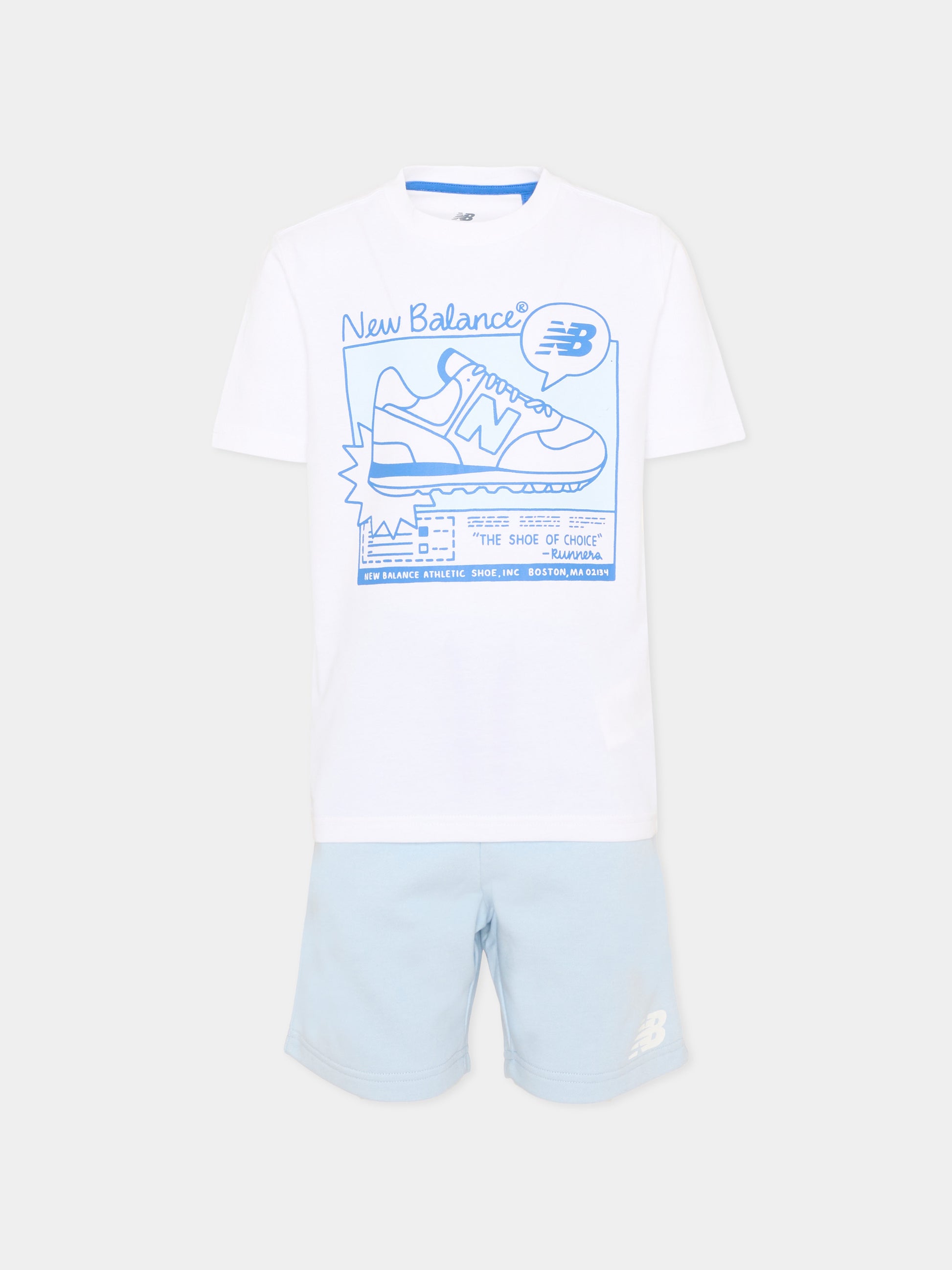 Completo sportivo azzurro per bambino con logo,New Balance,YS61L3XB BWE