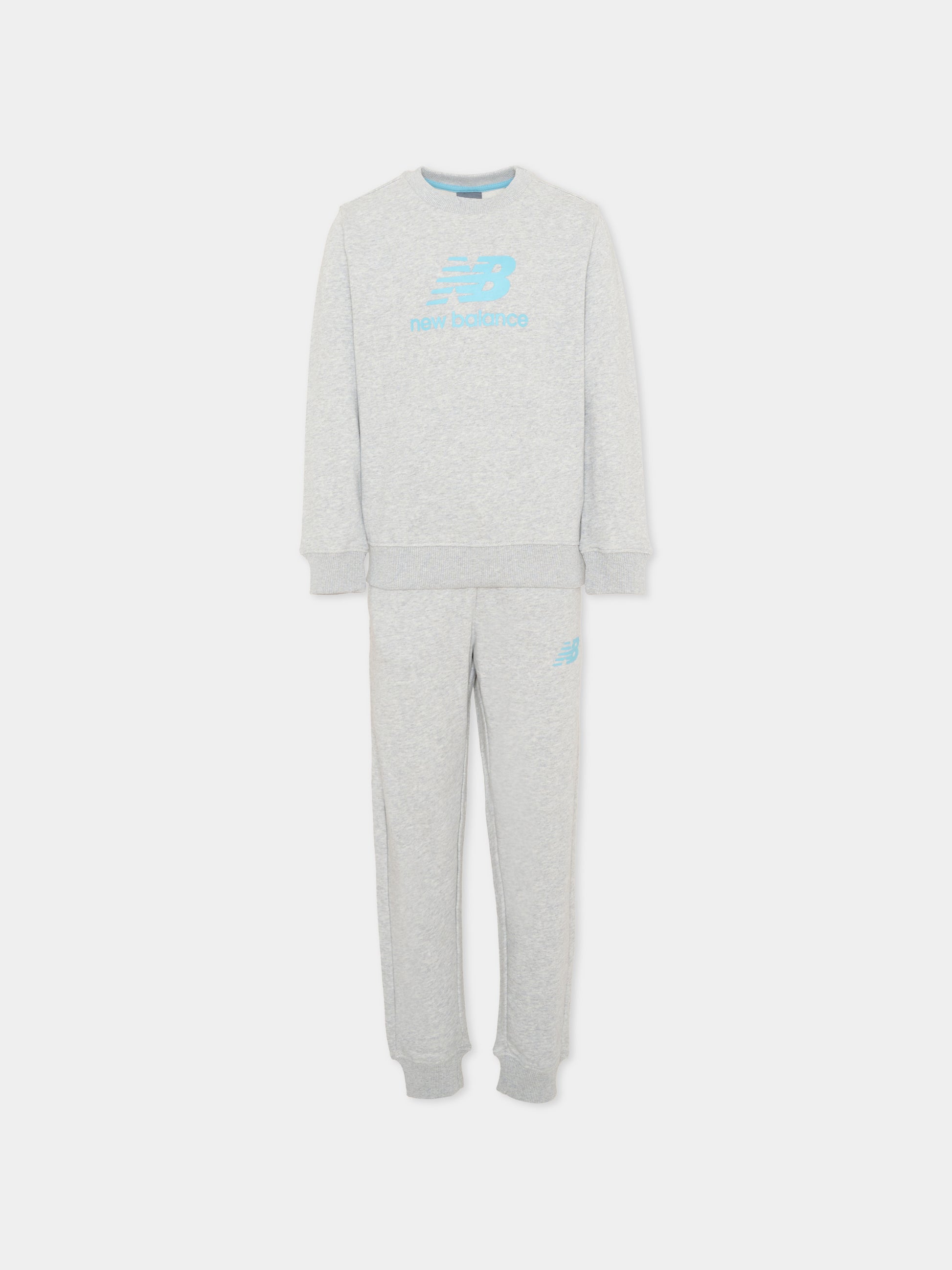 Completo sportivo grigio per bambino con logo,New Balance,LAKB0321 AGT
