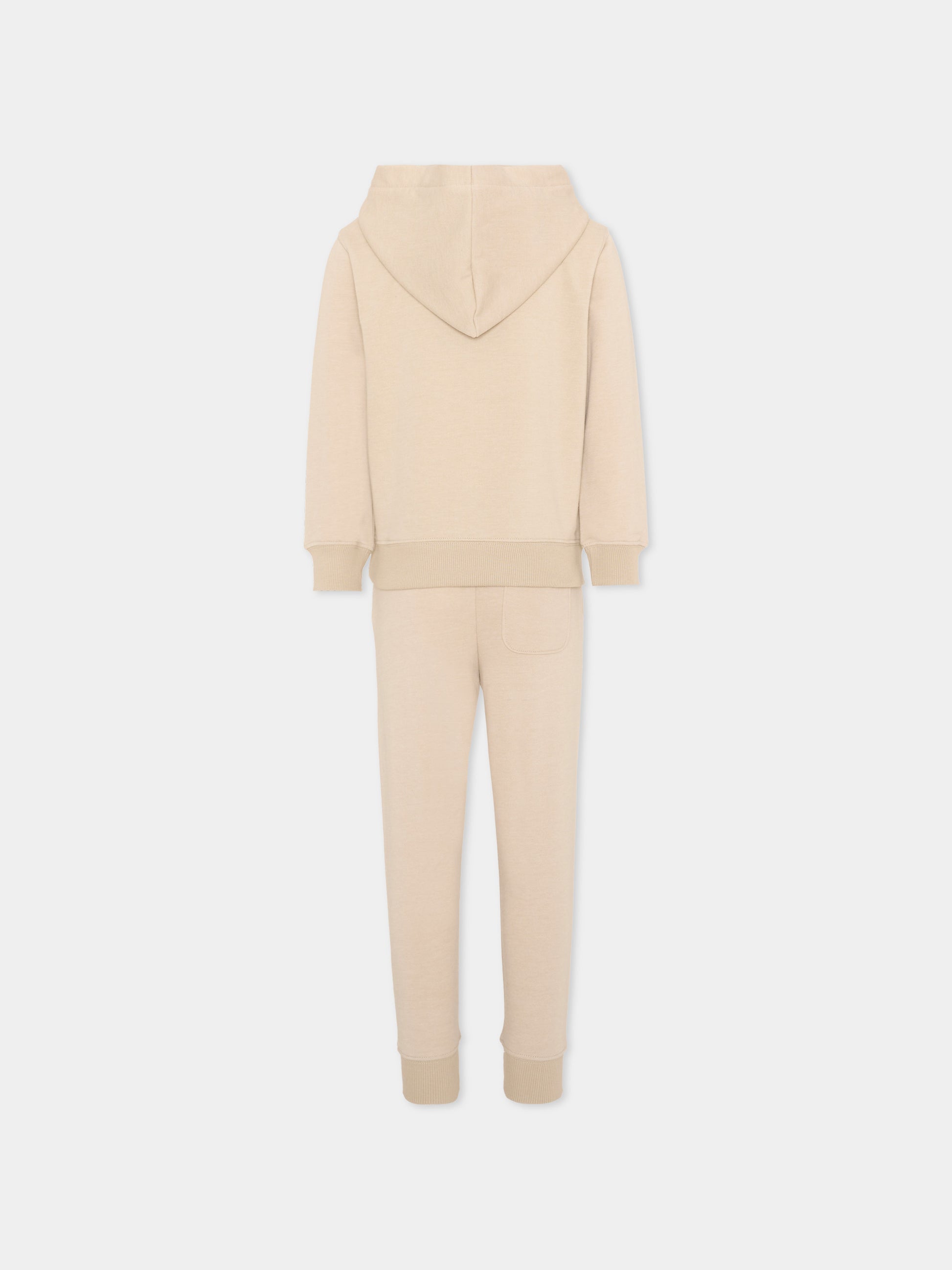 Completo sportivo beige per bambini con logo,New Balance,YS61E5FQ TWF