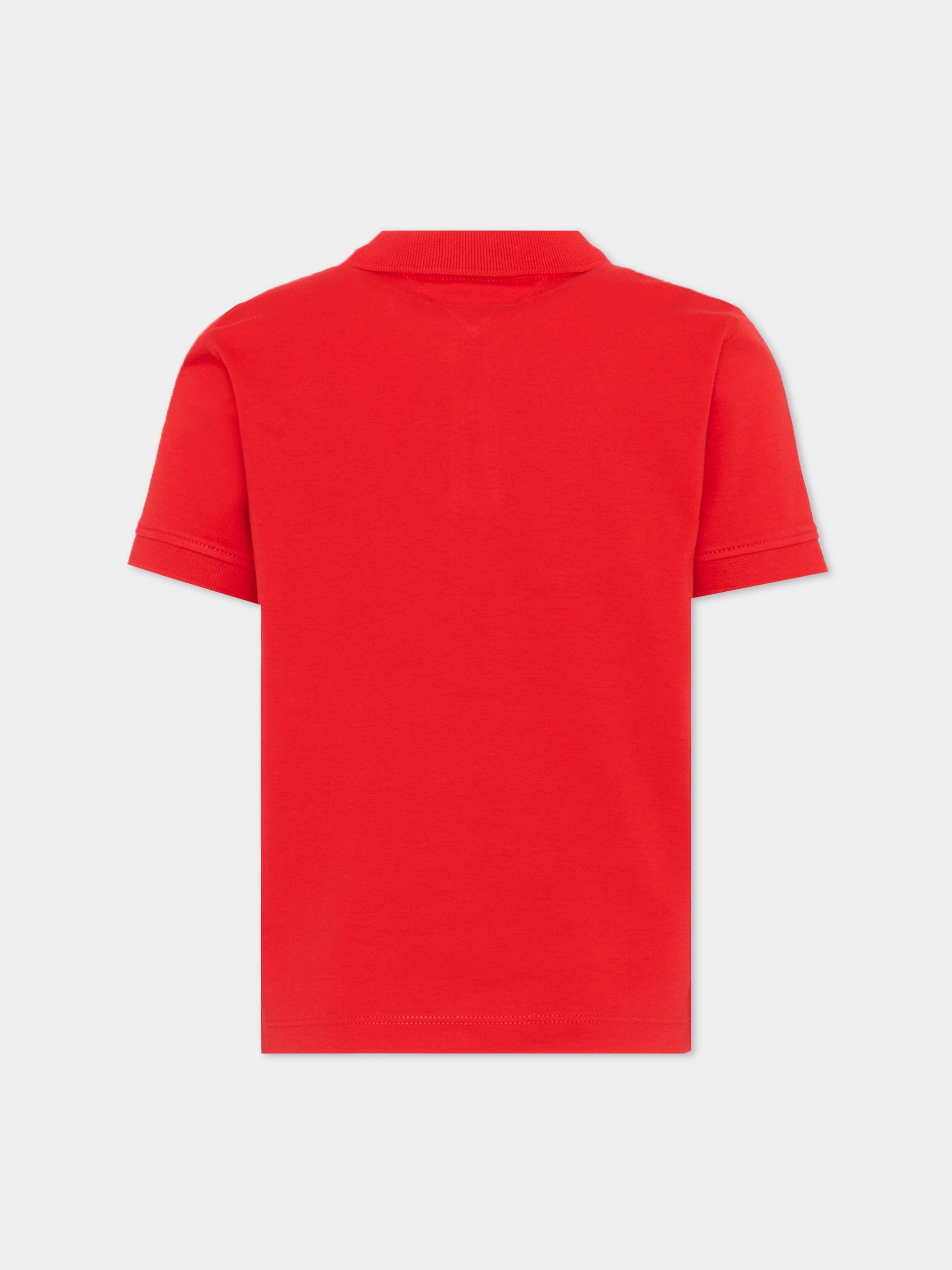 Polo rossa per bambino con logo,Tommy Hilfiger Junior,KB0KB10007 XL8